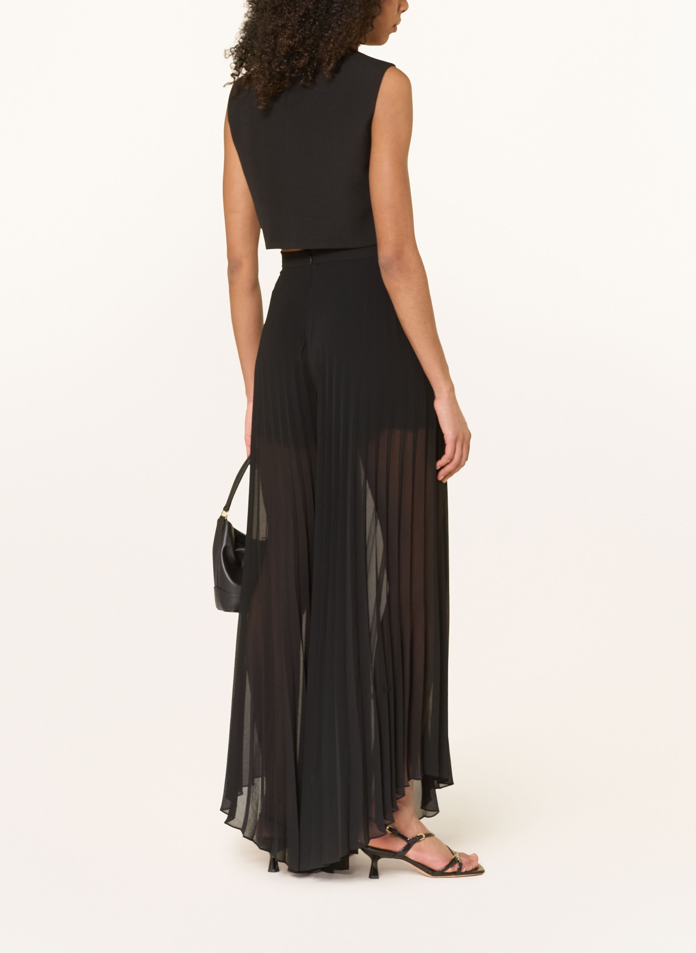 SANDRO Plisseehose: SCHWARZ