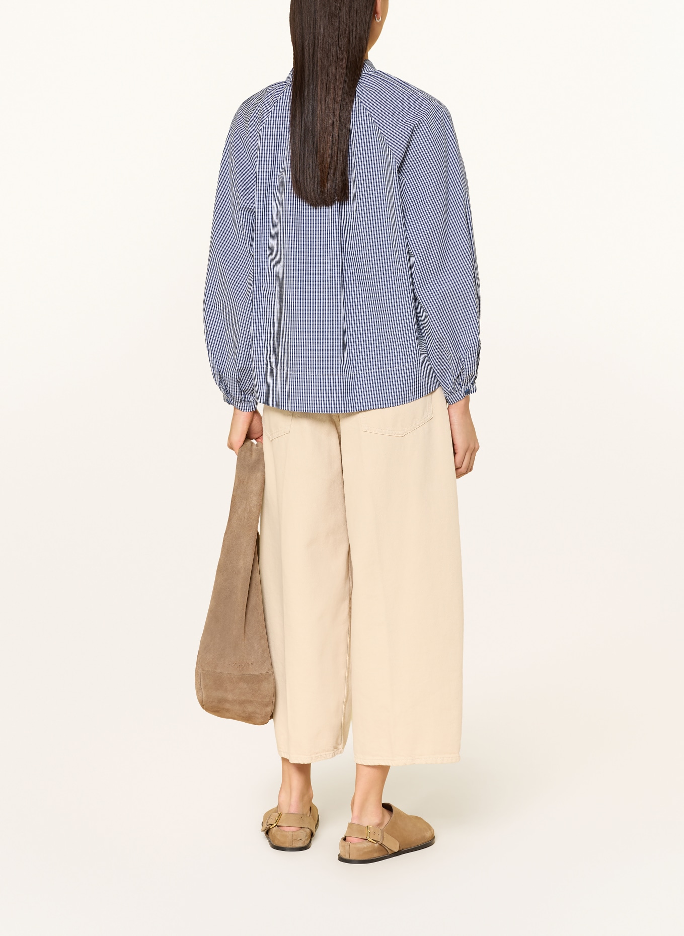 GRACE & MILA Blůza VARRY: TMAVĚ MODRÁ / BÍLÁ