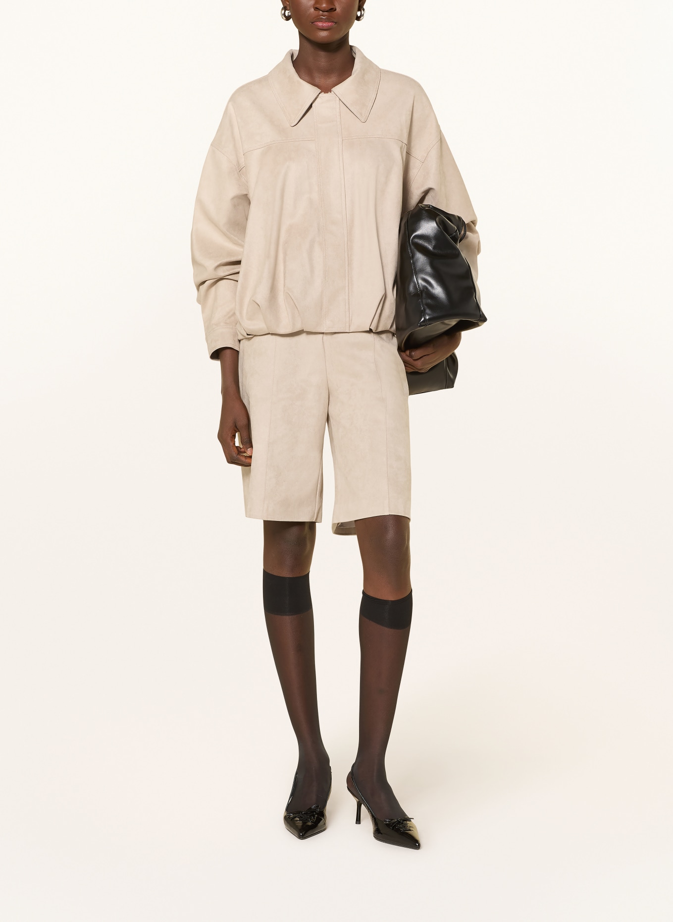 GRACE & MILA Veste VERVE aspect cuir: BEIGE