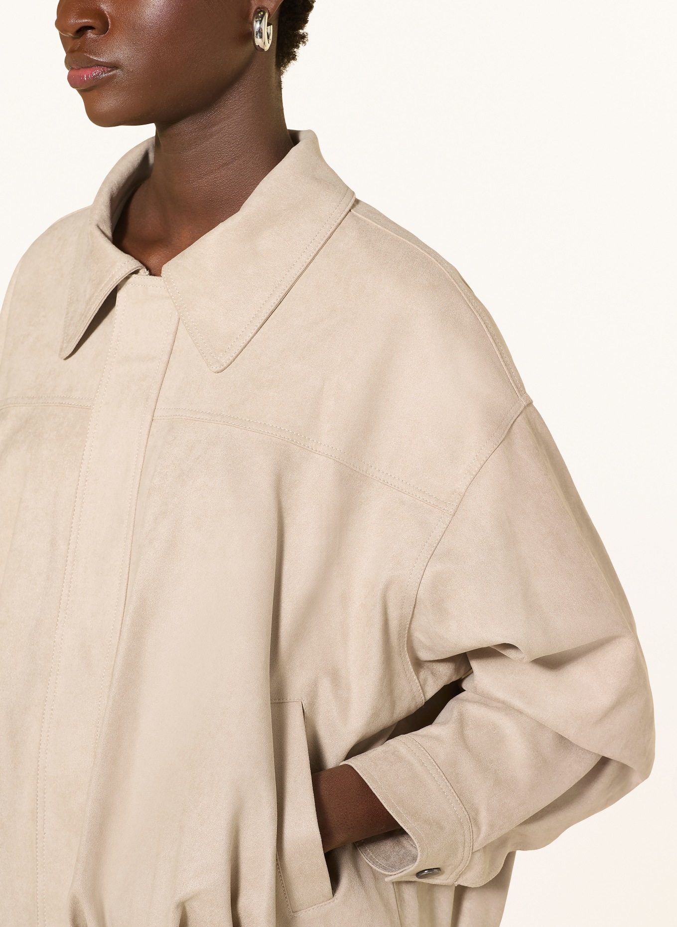 GRACE & MILA Veste VERVE aspect cuir: BEIGE