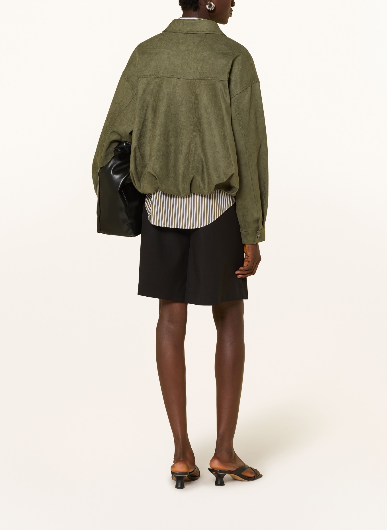 GRACE & MILA Jacke VERVE in Lederoptik: KHAKI