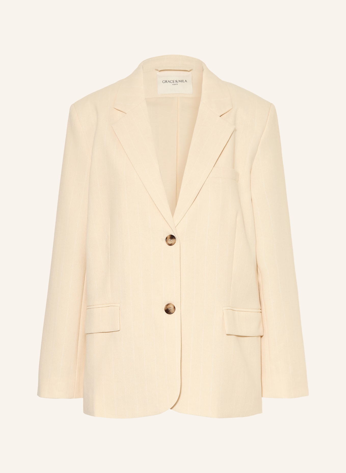 GRACE & MILA VELVET blazer: ECRU / WHITE