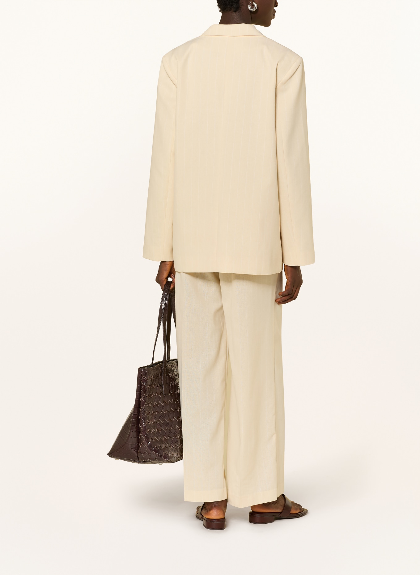 GRACE & MILA VELVET blazer: ECRU / WHITE