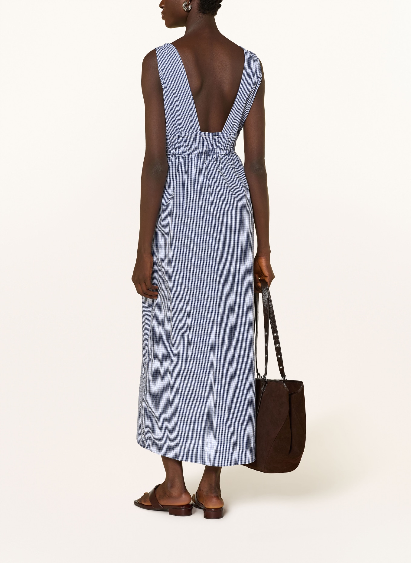 GRACE & MILA VELMIRA dress: DARK BLUE / WHITE