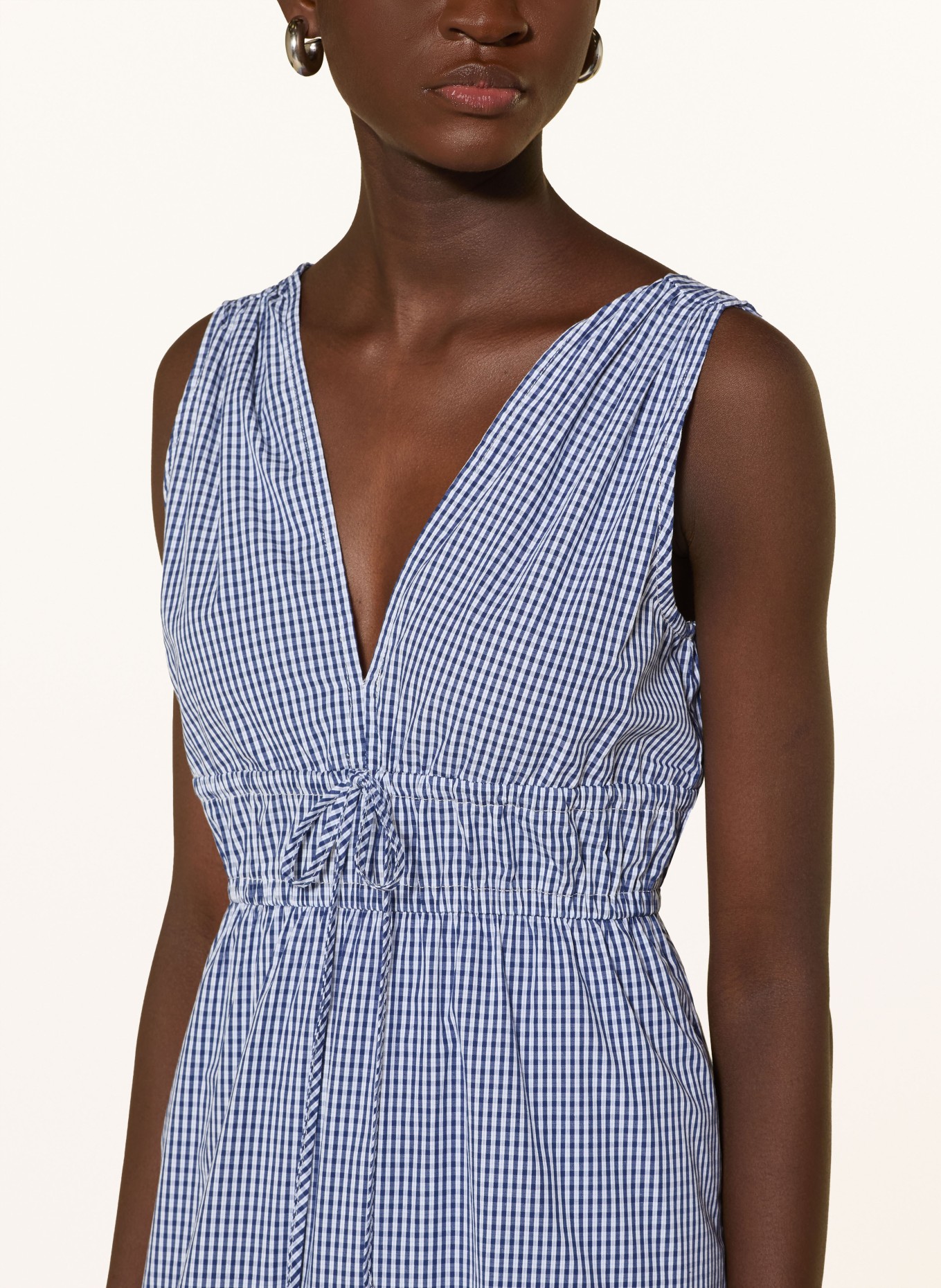 GRACE & MILA VELMIRA dress: DARK BLUE / WHITE