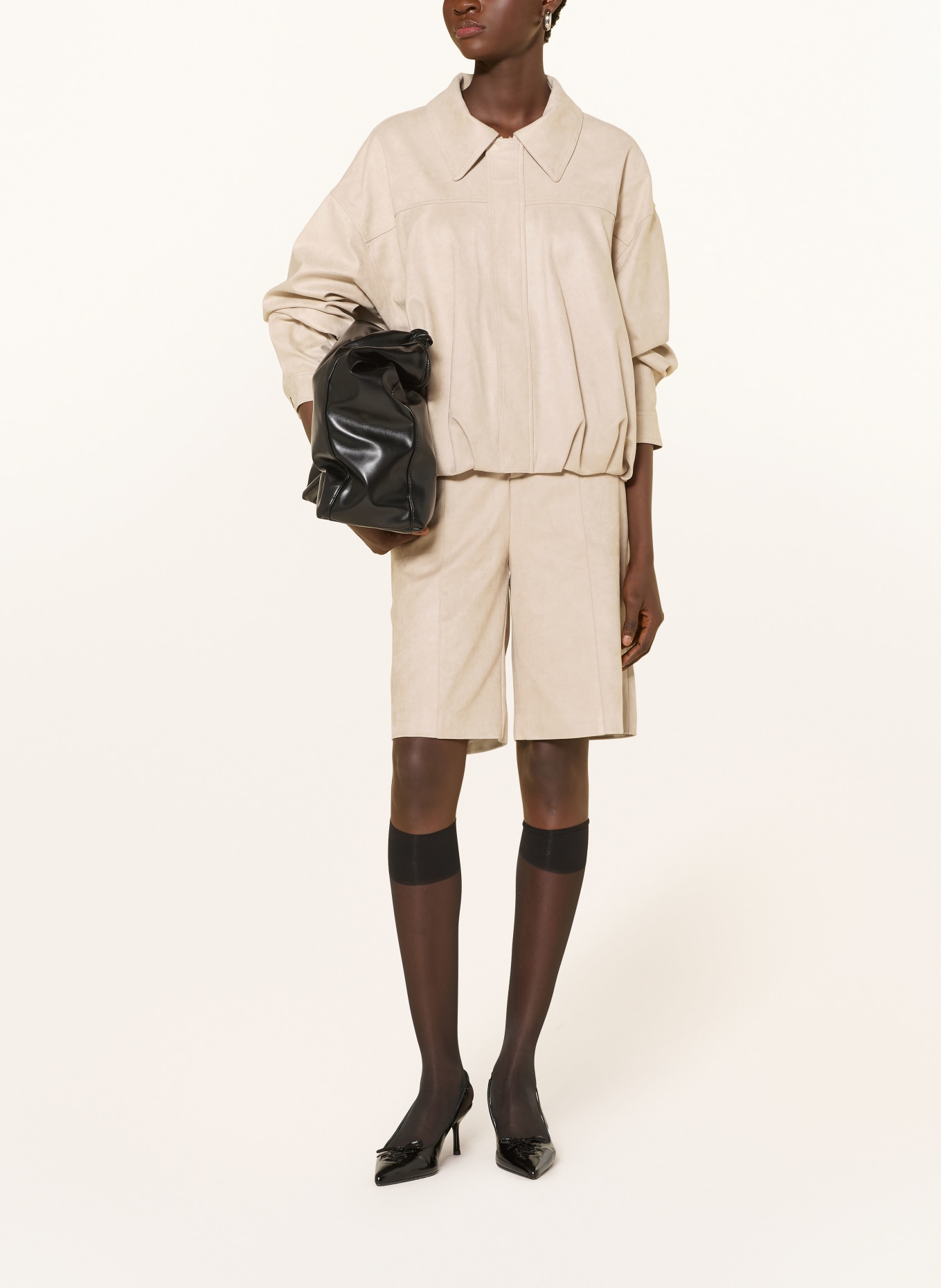 GRACE & MILA Bermuda VACANZA aspect cuir: BEIGE