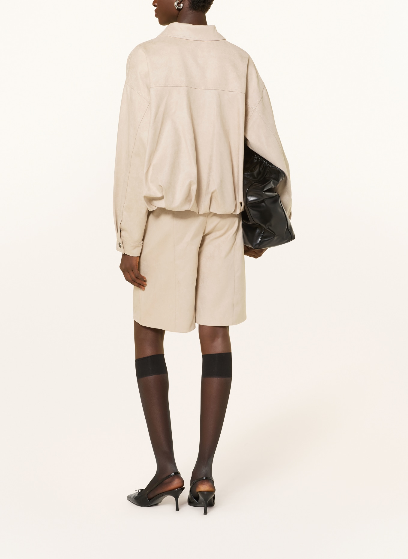 GRACE & MILA Bermuda VACANZA aspect cuir: BEIGE