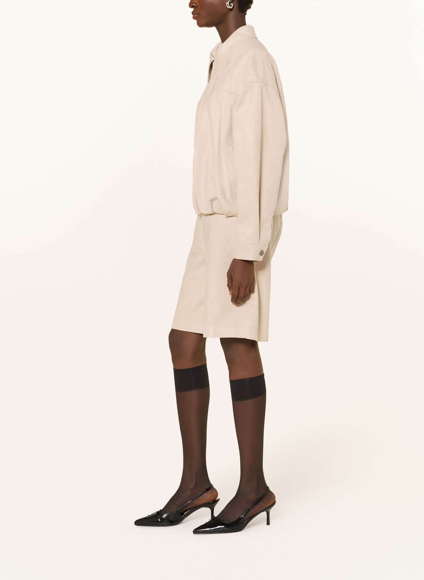 GRACE & MILA Bermuda VACANZA aspect cuir: BEIGE