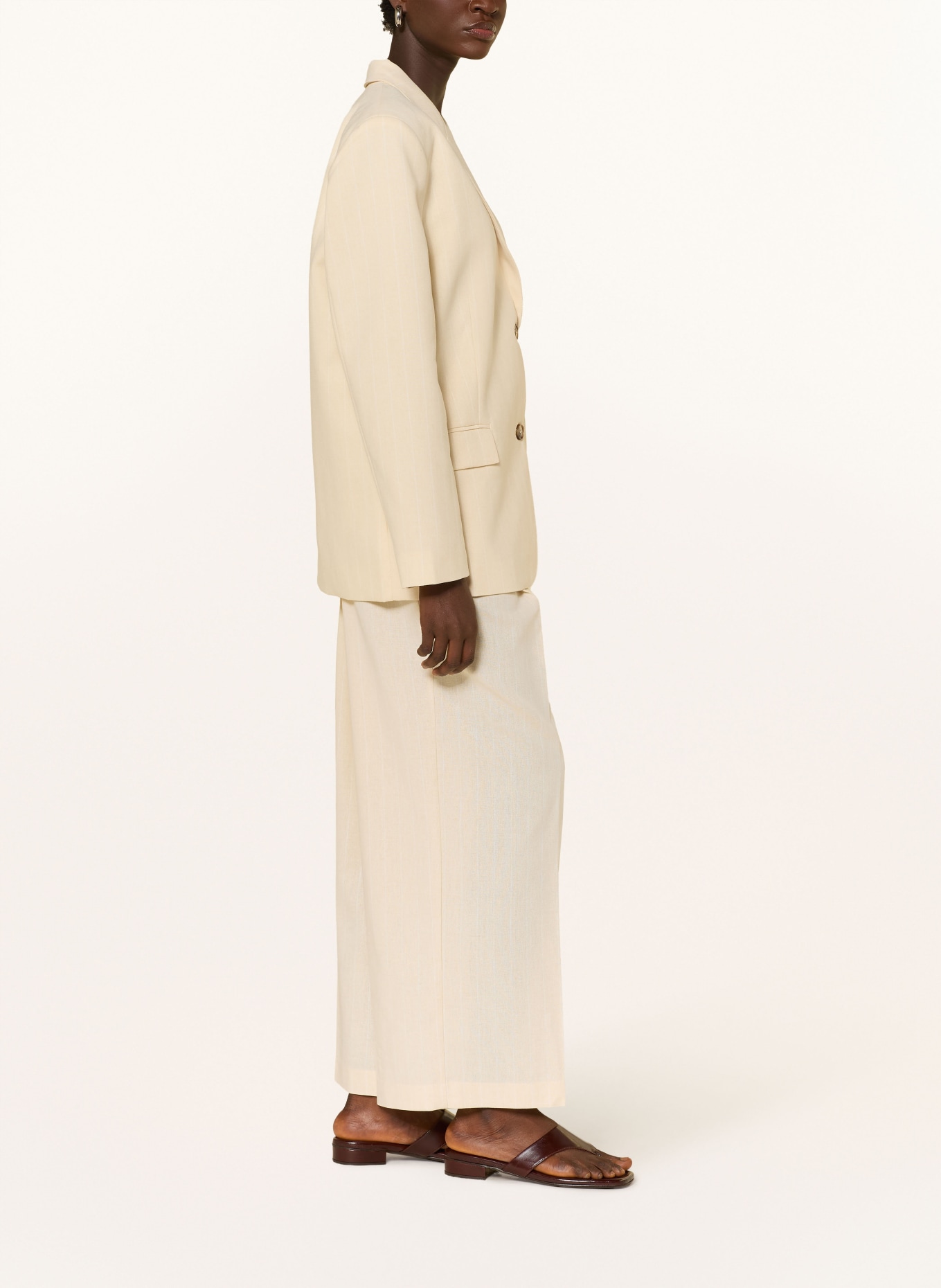 GRACE & MILA Spodnie z marleny VERY: JASNOŻÓŁTY / BIAŁY