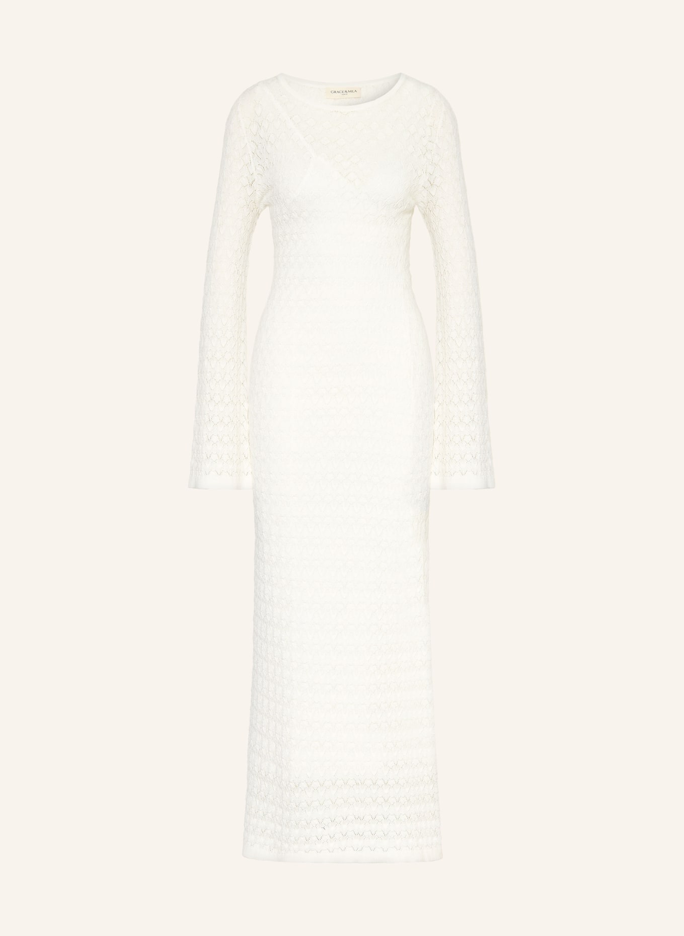 GRACE & MILA Robe en maille VERDAD: ÉCRU