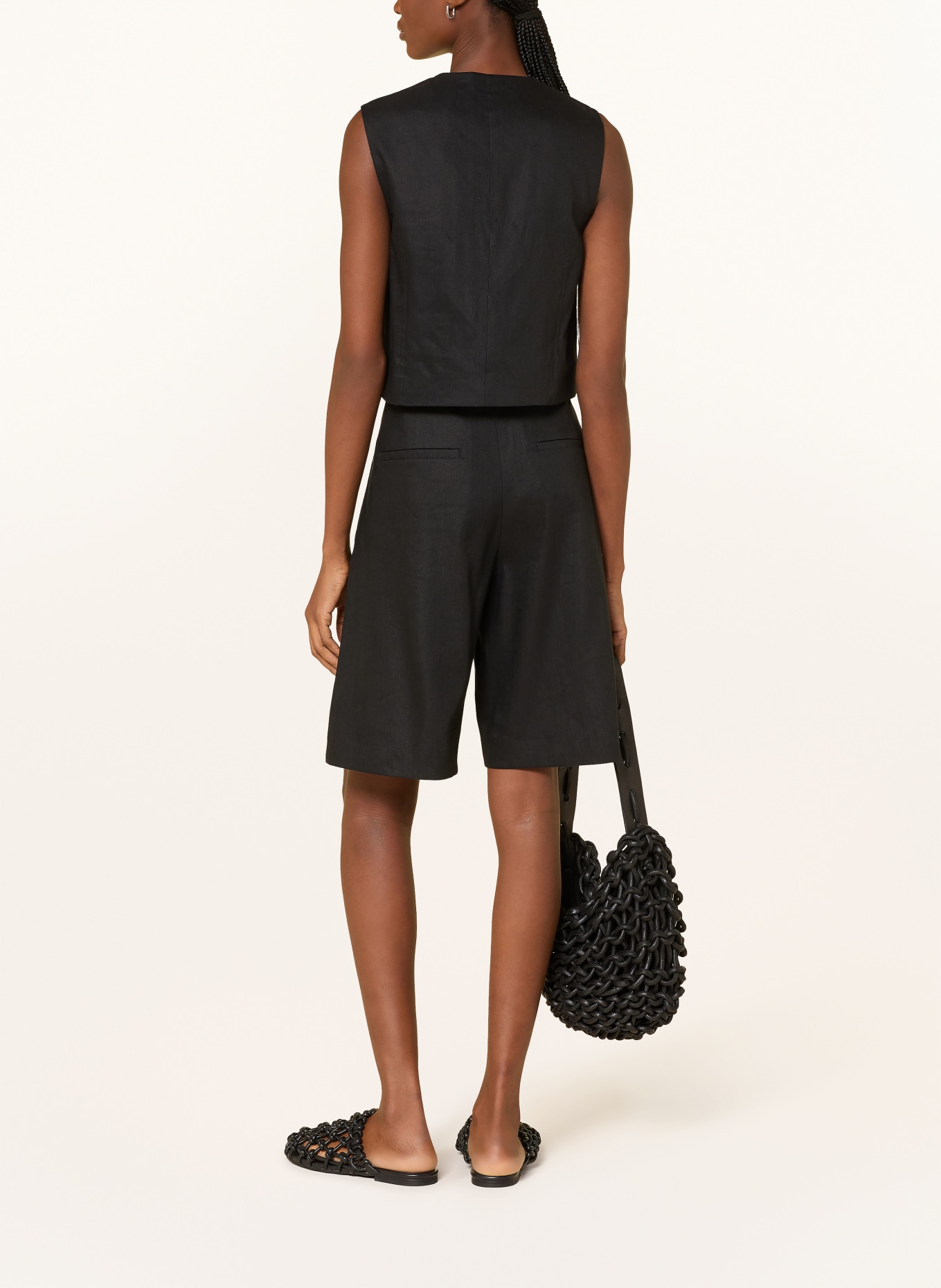 Marc O'Polo Bermudas mit Leinen: SCHWARZ