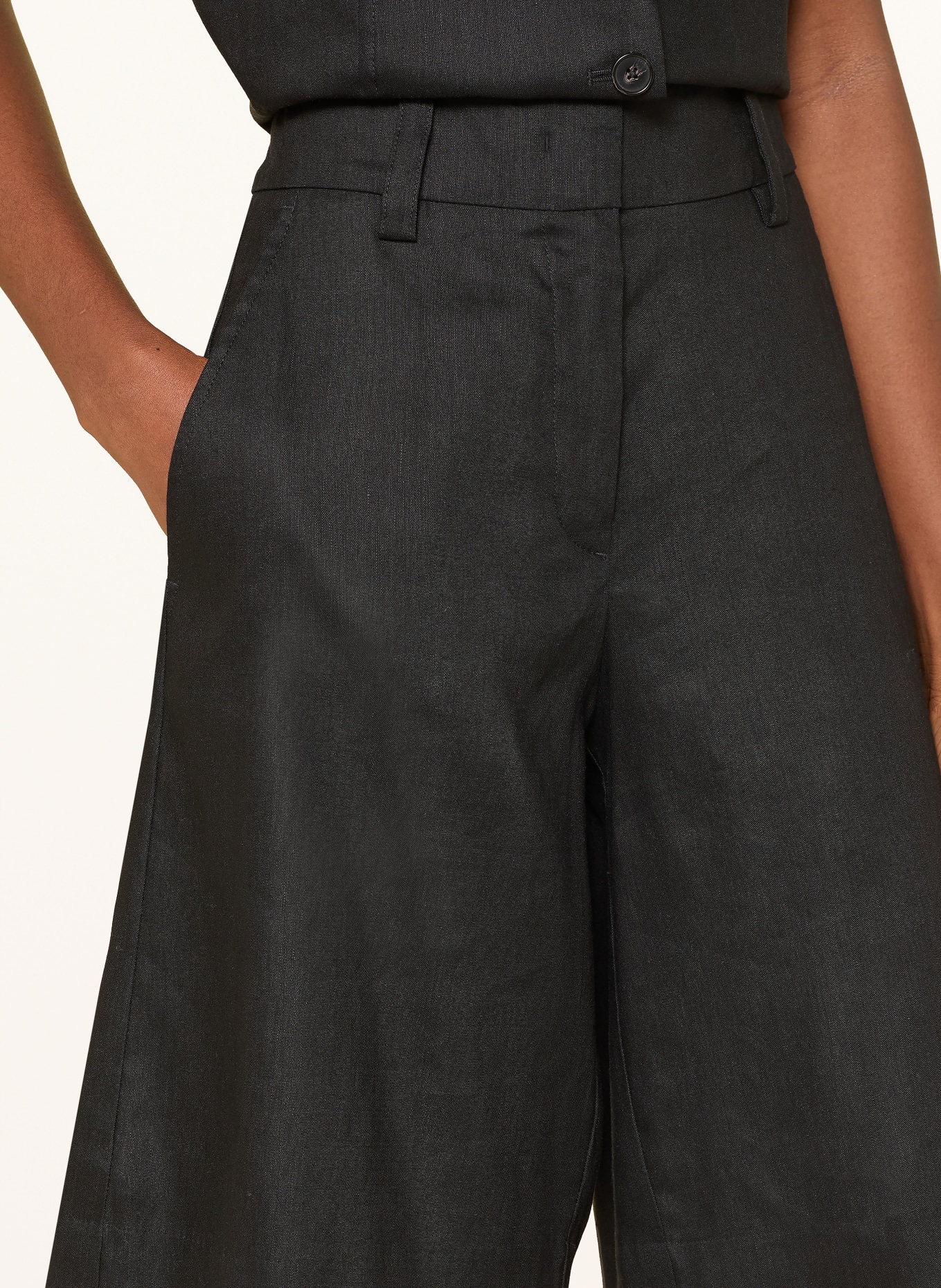 Marc O'Polo Bermudas mit Leinen: SCHWARZ