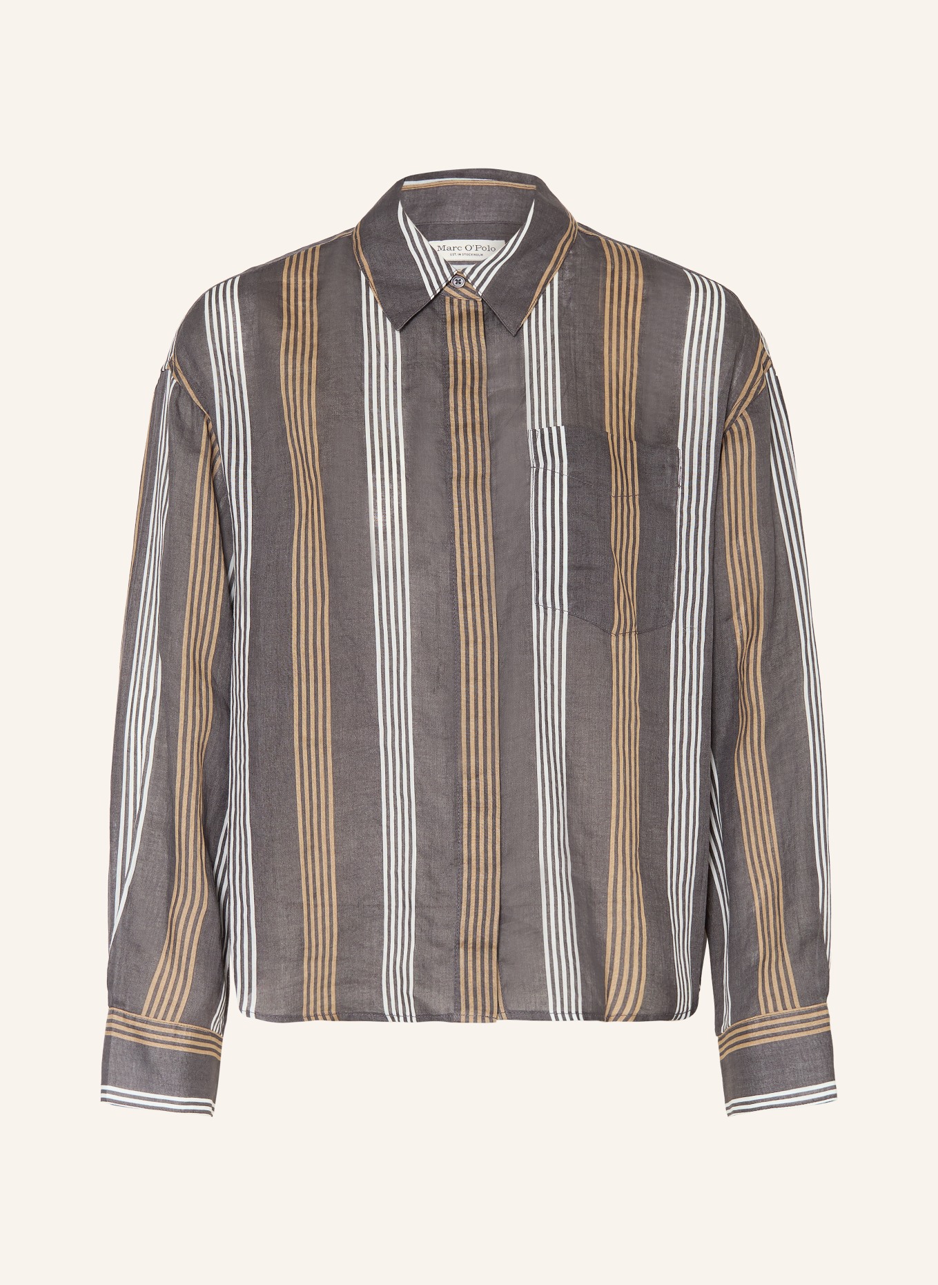 Marc O'Polo košile: TMAVĚ ŠEDÁ / VELBLOUDÍ / BÍLÁ
