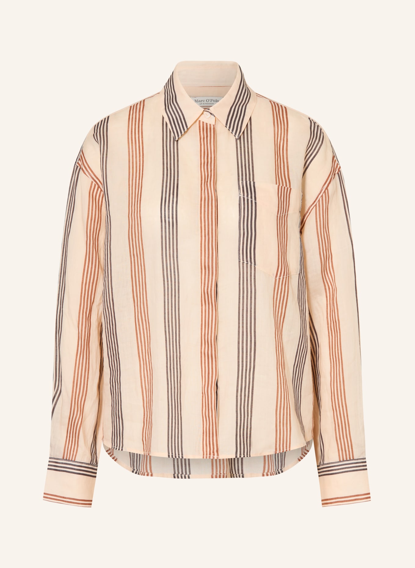 Marc O'Polo Hemdbluse: BEIGE / BRAUN / SCHWARZ