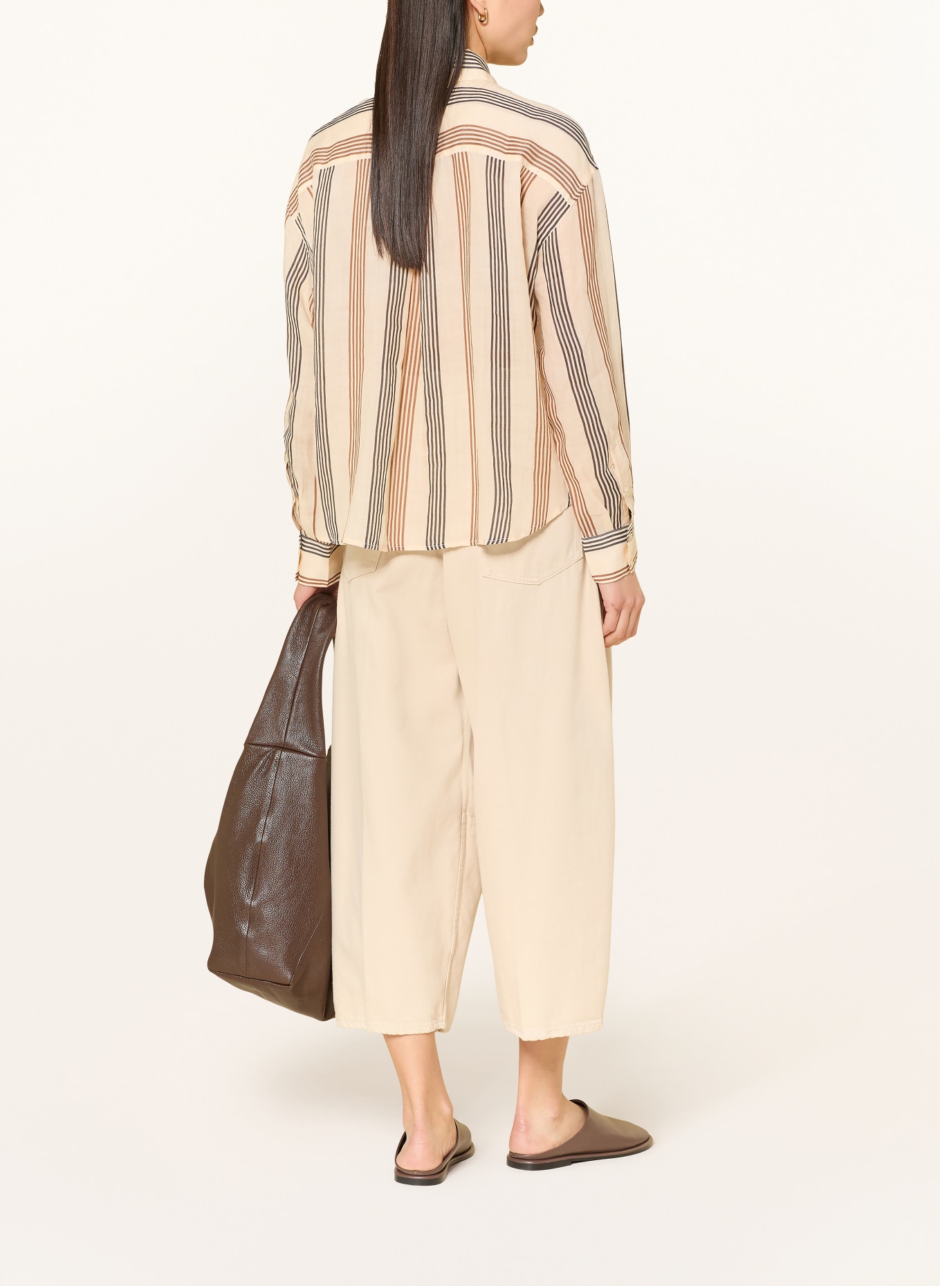 Marc O'Polo Hemdbluse: BEIGE / BRAUN / SCHWARZ