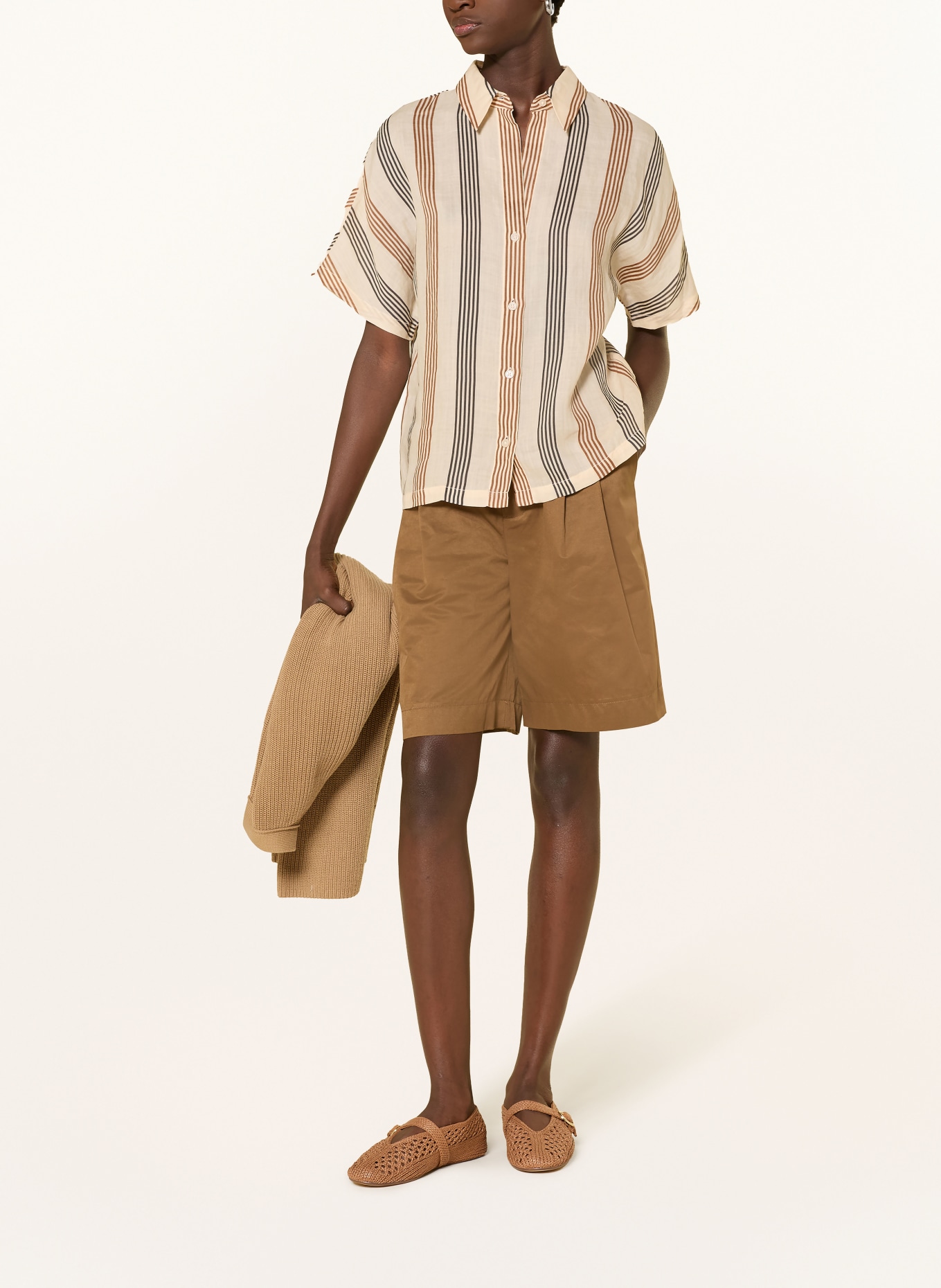 Marc O'Polo chemise: BEIGE / MARRON / NOIR