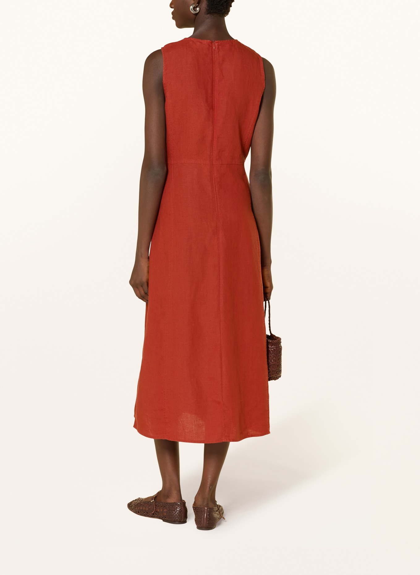 Marc O'Polo sukienka lniana: CIEMNOCZERWONY