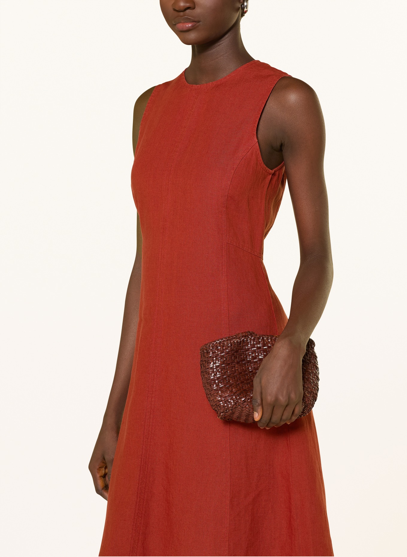 Marc O'Polo sukienka lniana: CIEMNOCZERWONY