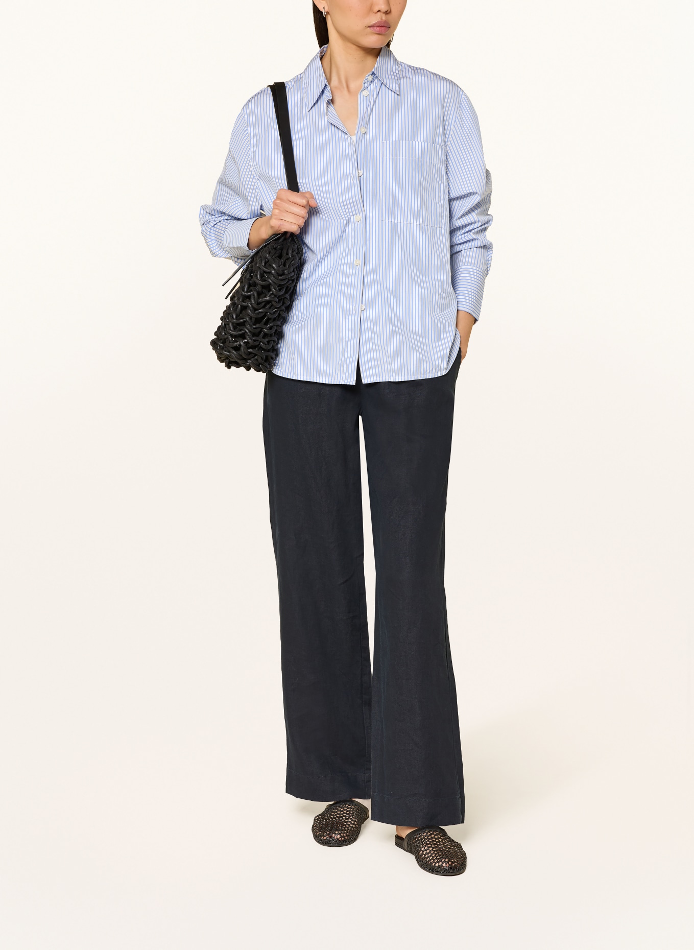 Marc O'Polo plátěné kalhoty: TMAVĚ MODRÁ