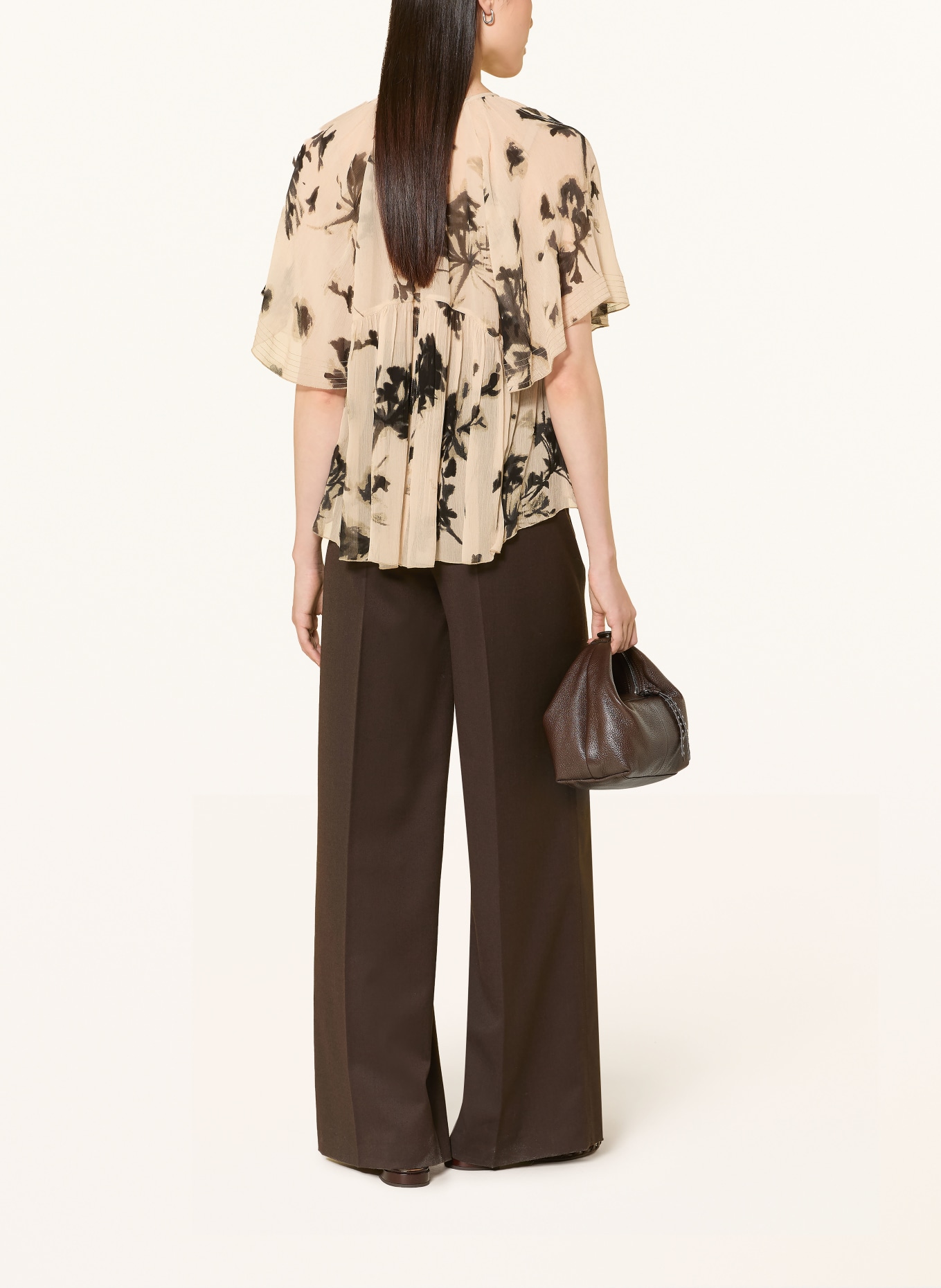 Marc O'Polo Blusenshirt: HELLBRAUN / SCHWARZ