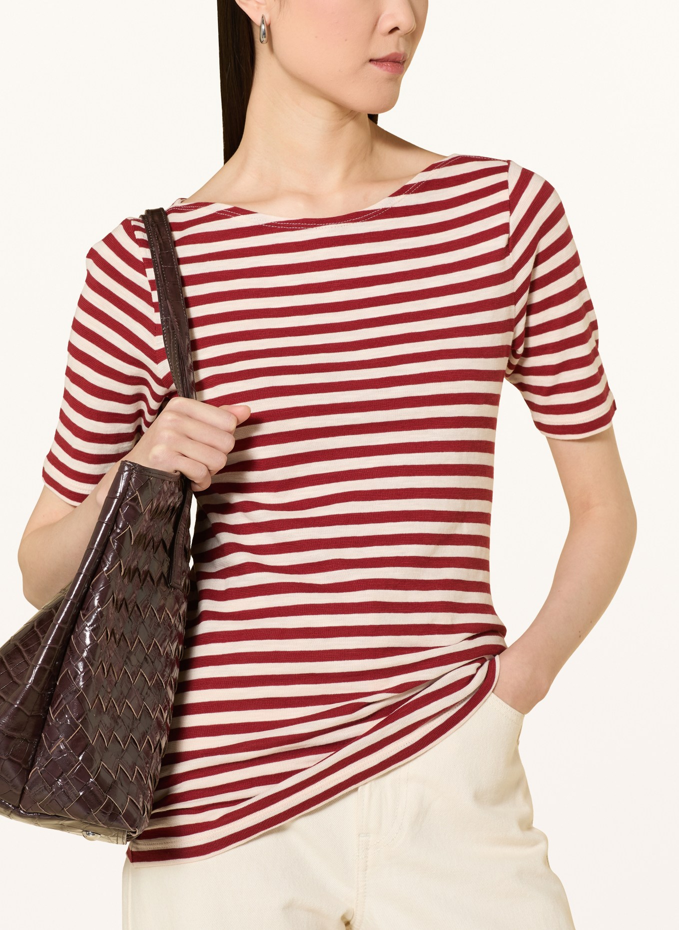 Marc O'Polo T-shirt: ÉCRU / ROUGE FONCÉ