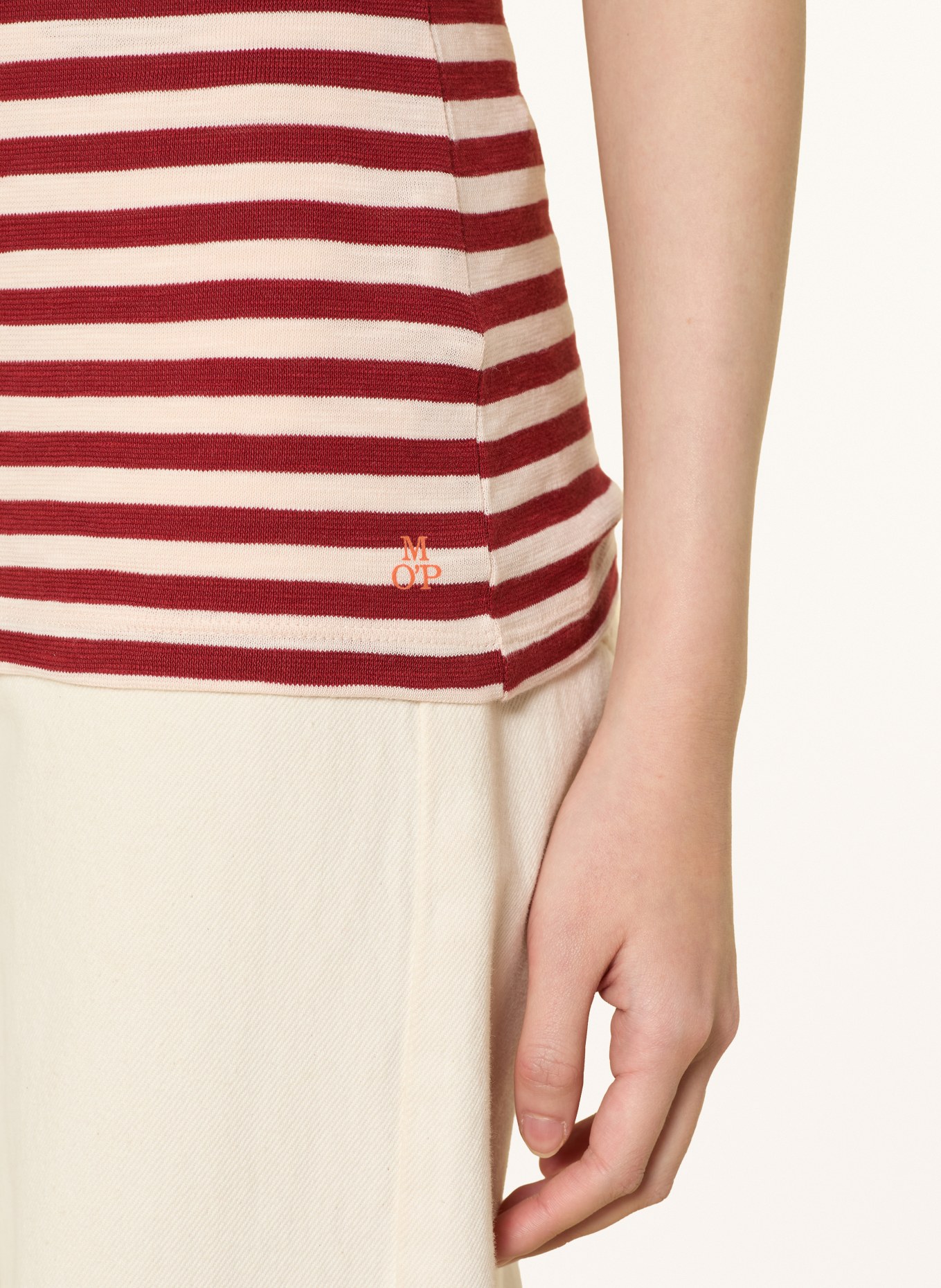 Marc O'Polo T-shirt: ÉCRU / ROUGE FONCÉ