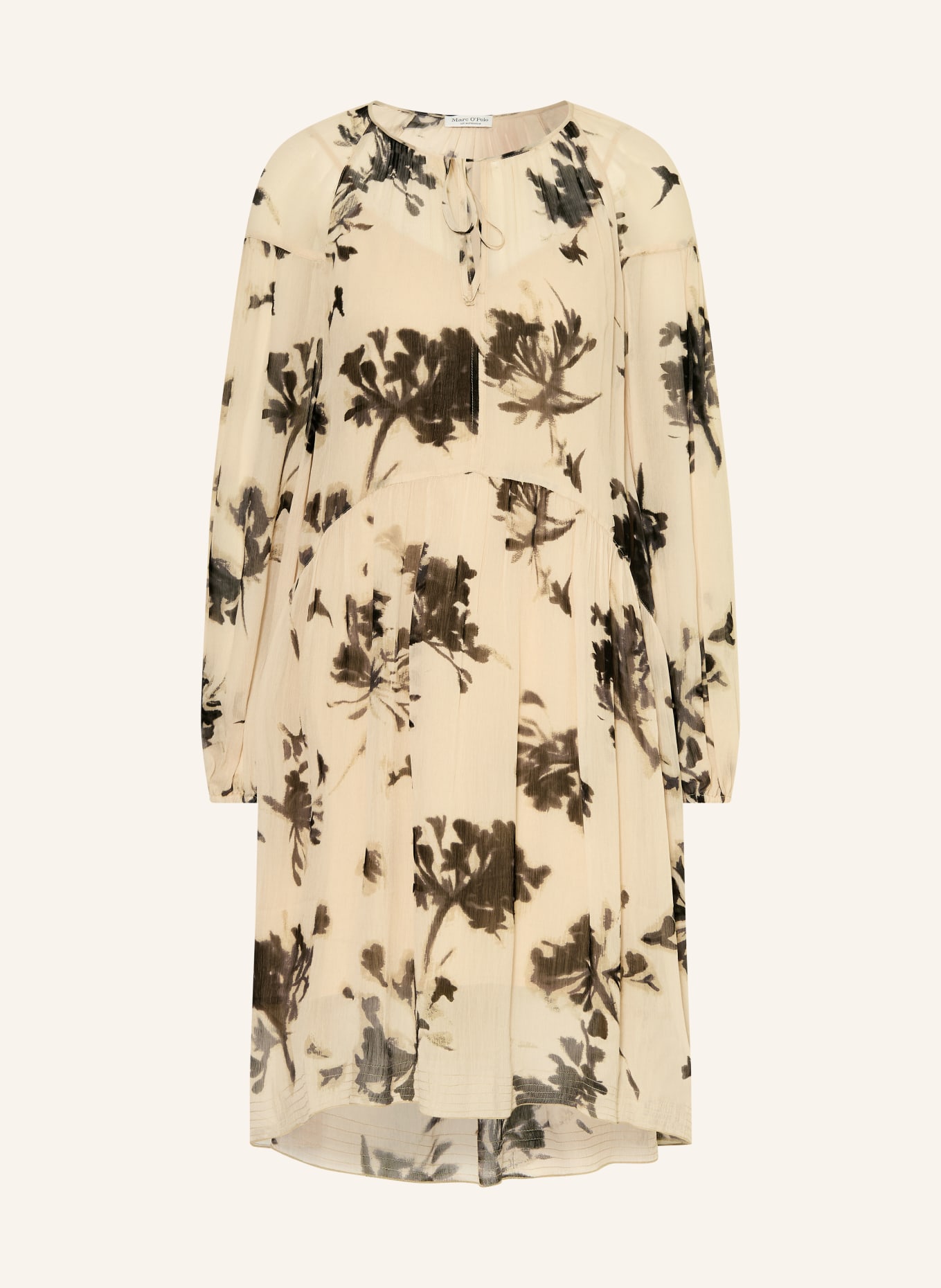 Marc O'Polo Kleid: BEIGE / DUNKELBRAUN