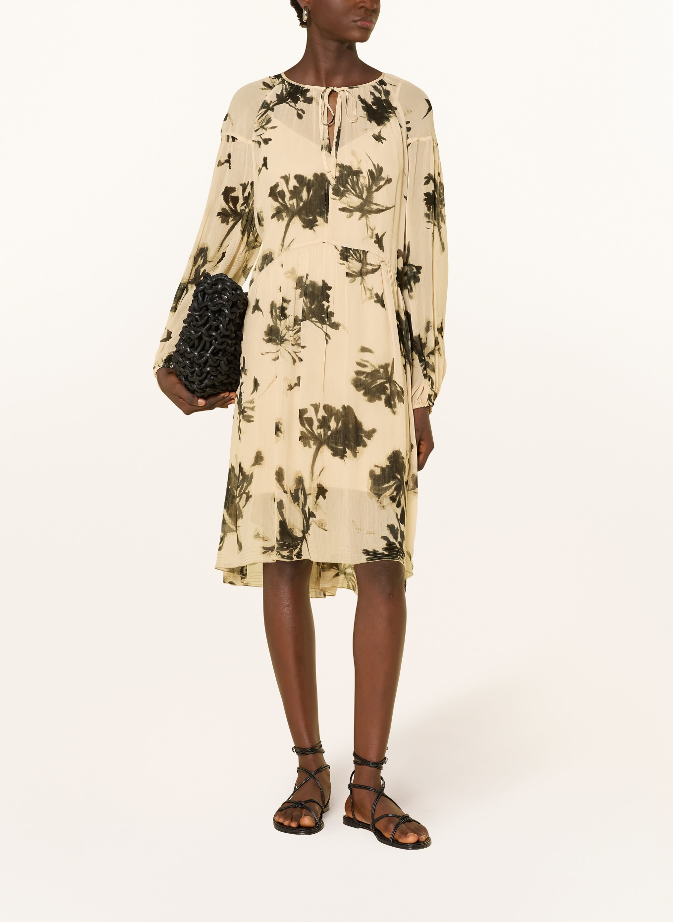 Marc O'Polo Kleid: BEIGE / DUNKELBRAUN