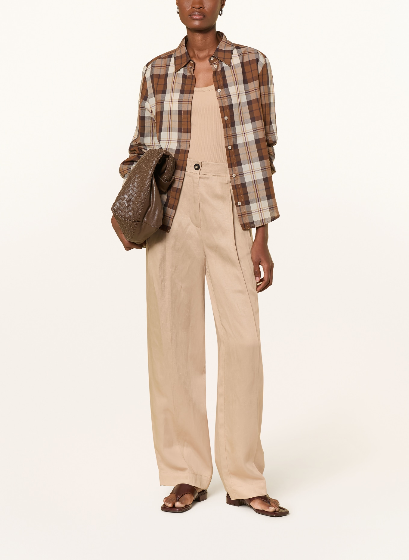 Marc O'Polo Hose mit Leinen: BEIGE