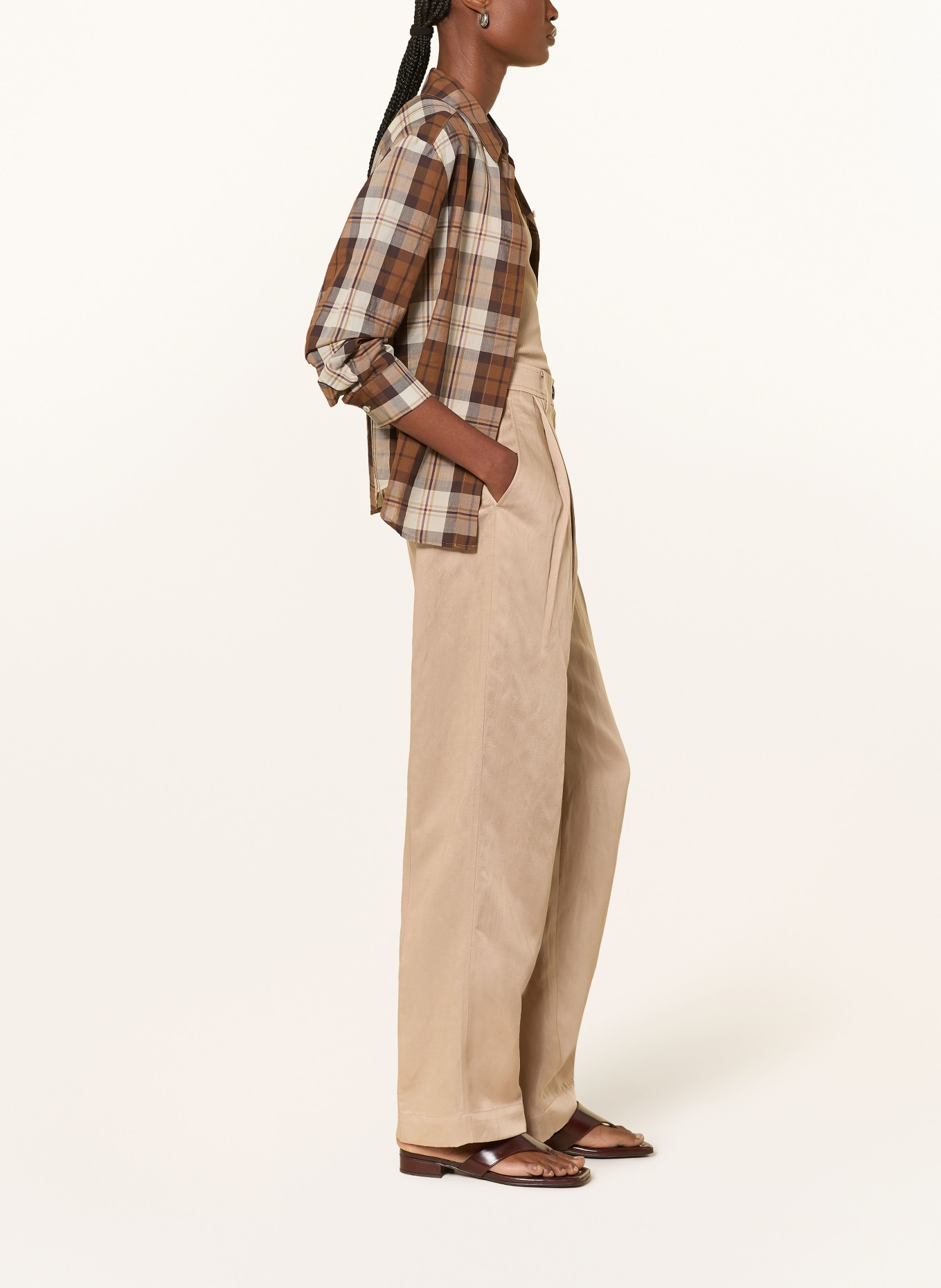 Marc O'Polo Hose mit Leinen: BEIGE