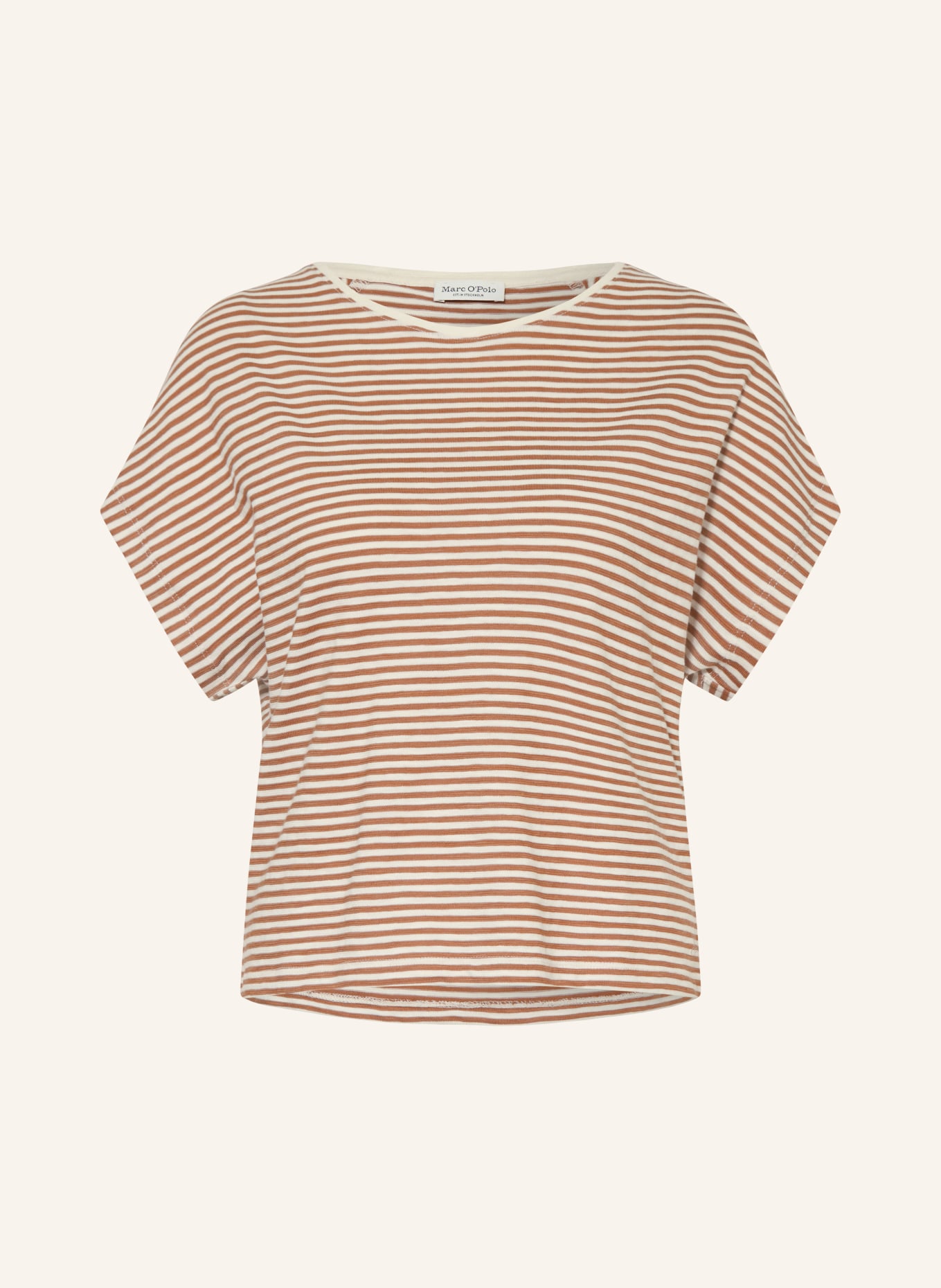 Marc O'Polo T-Shirt: BRAUN / CREME