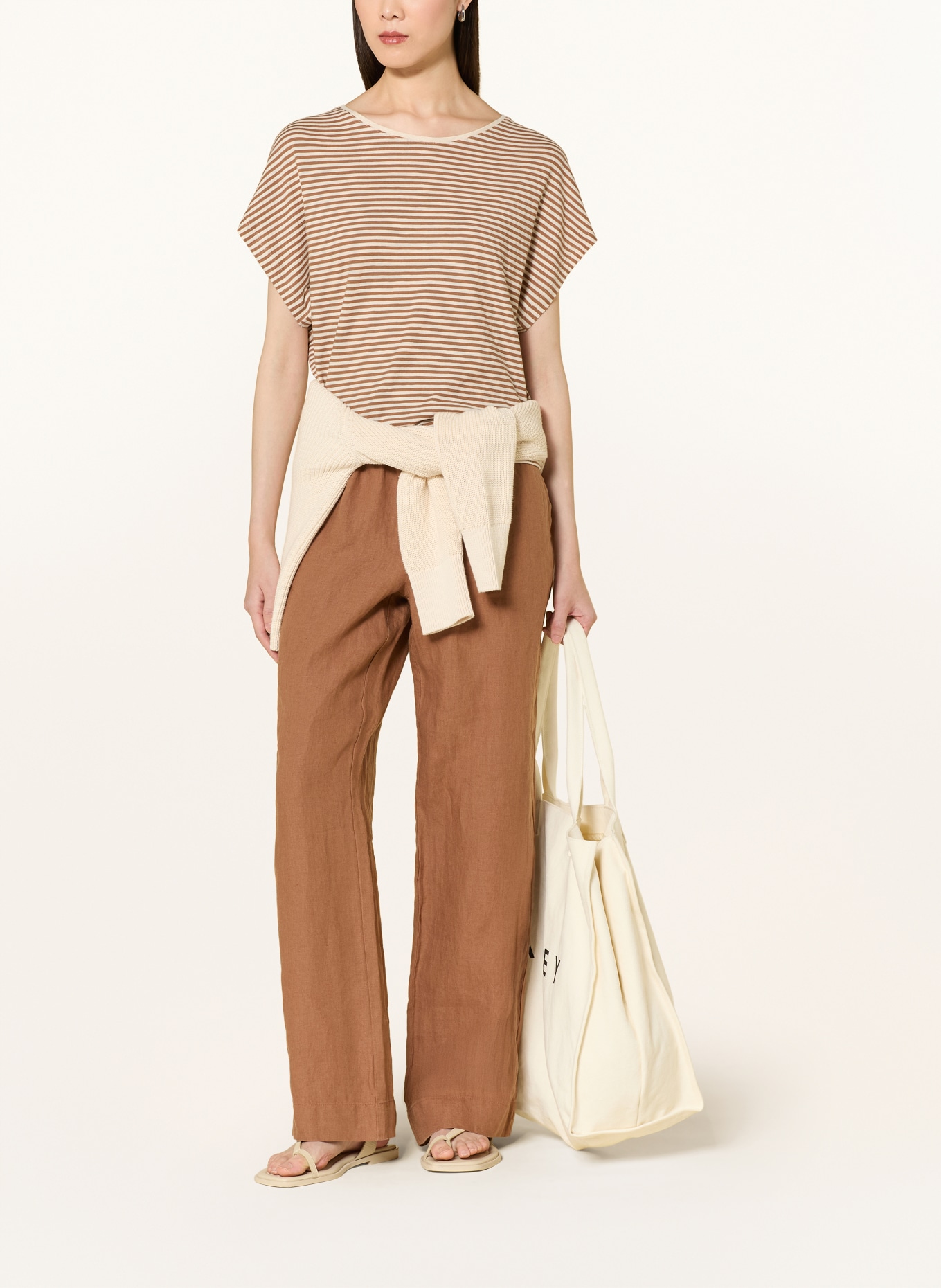 Marc O'Polo T-Shirt: BRAUN / CREME