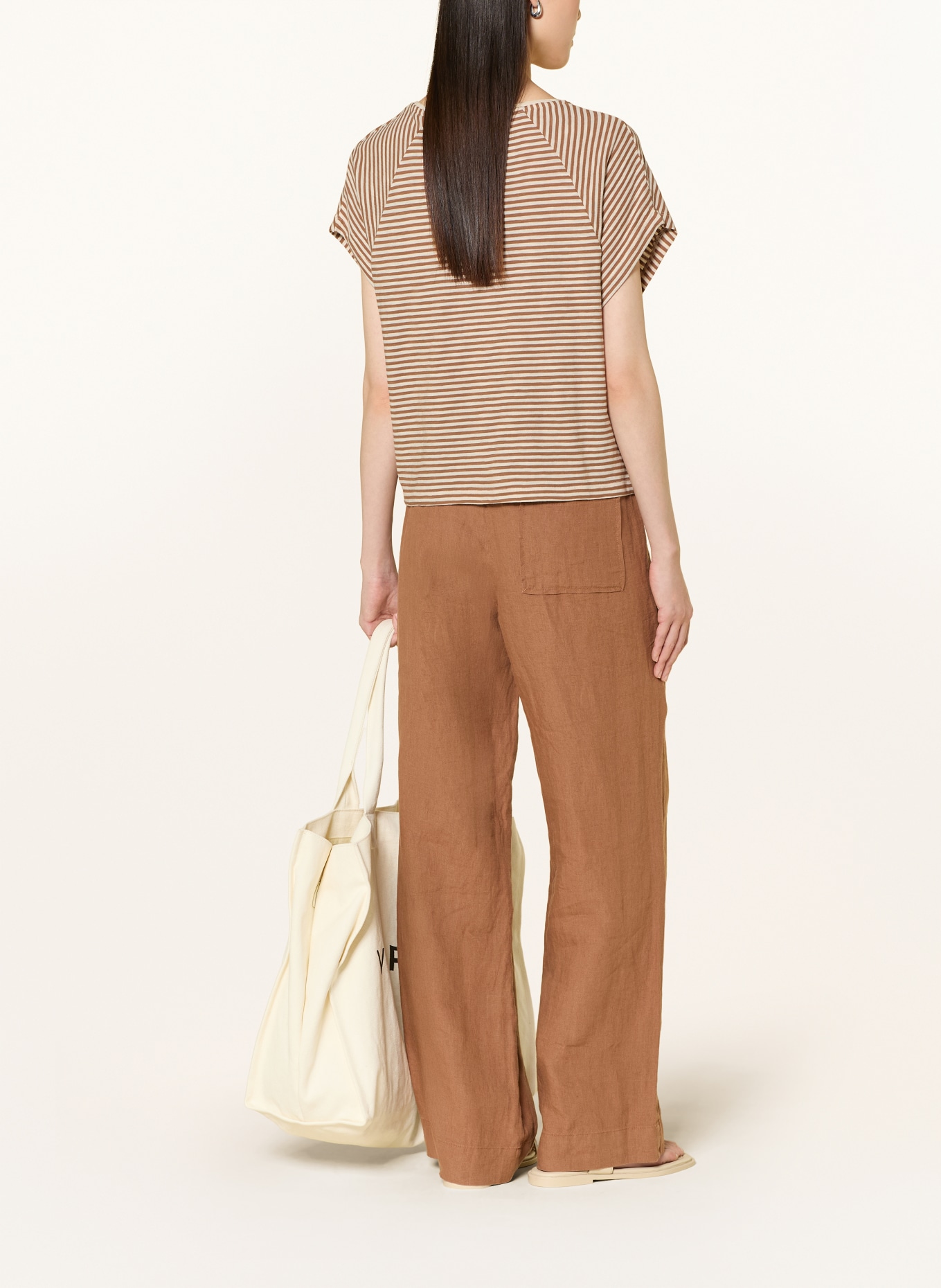 Marc O'Polo T-Shirt: BRAUN / CREME