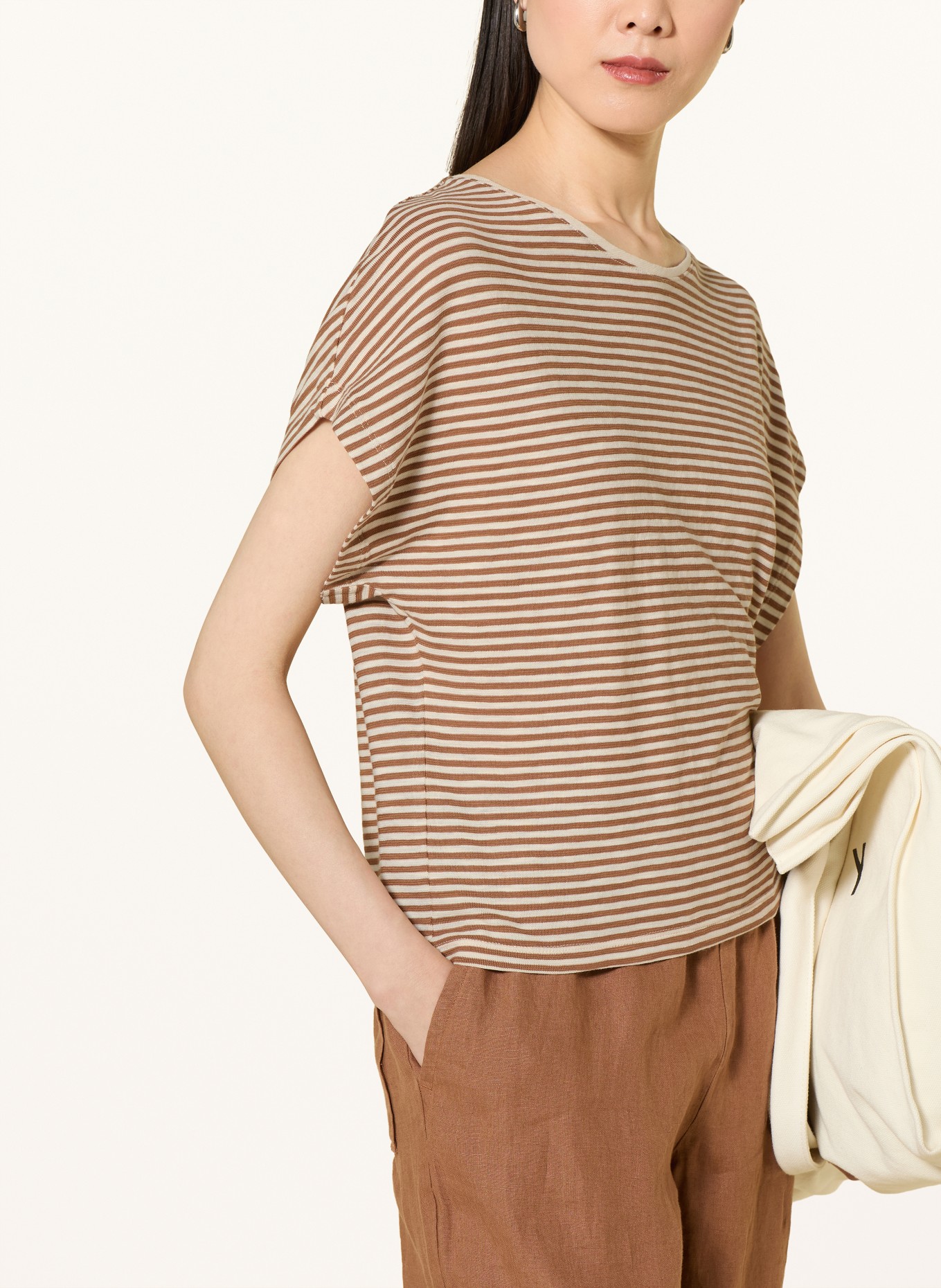 Marc O'Polo T-Shirt: BRAUN / CREME