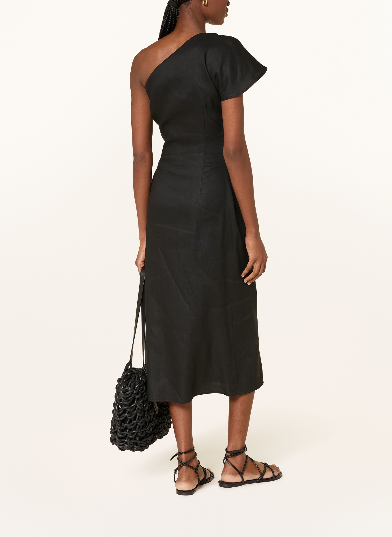 Marc O'Polo Sukienka z jednym ramiączkiem z lnu: CZARNY