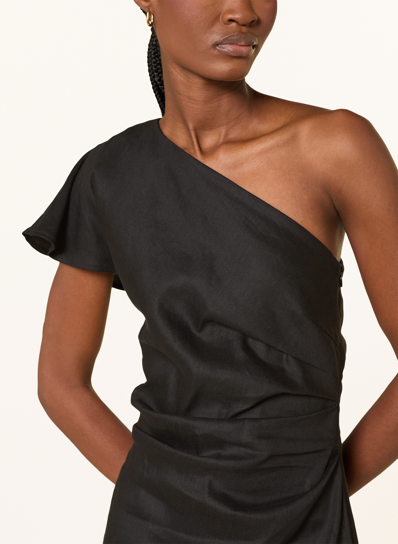 Marc O'Polo Sukienka z jednym ramiączkiem z lnu: CZARNY