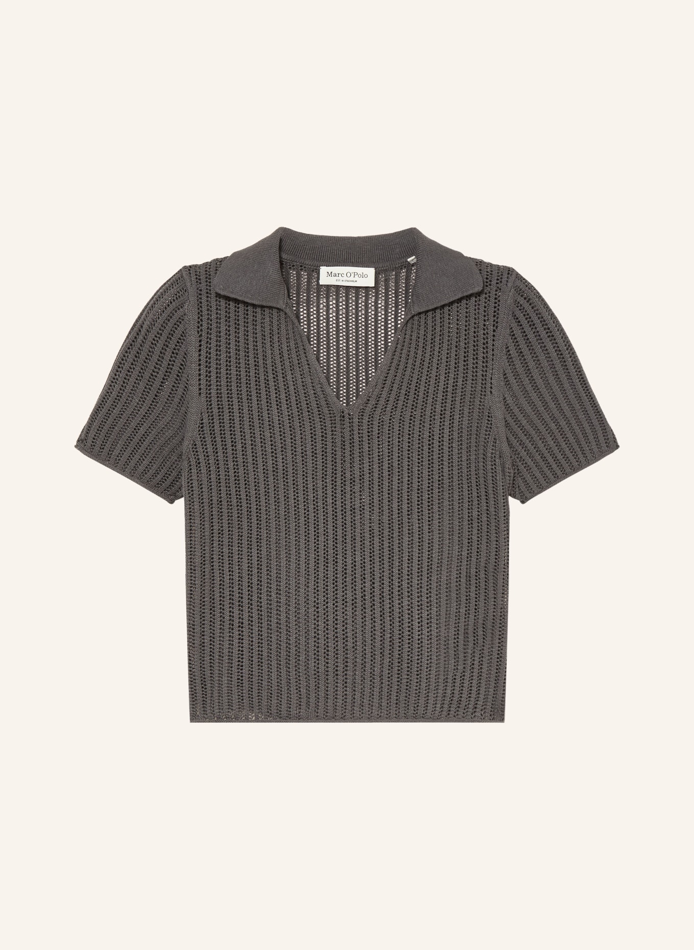 Marc O'Polo Dzianinowa koszulka polo: CZIEMNOSZARY