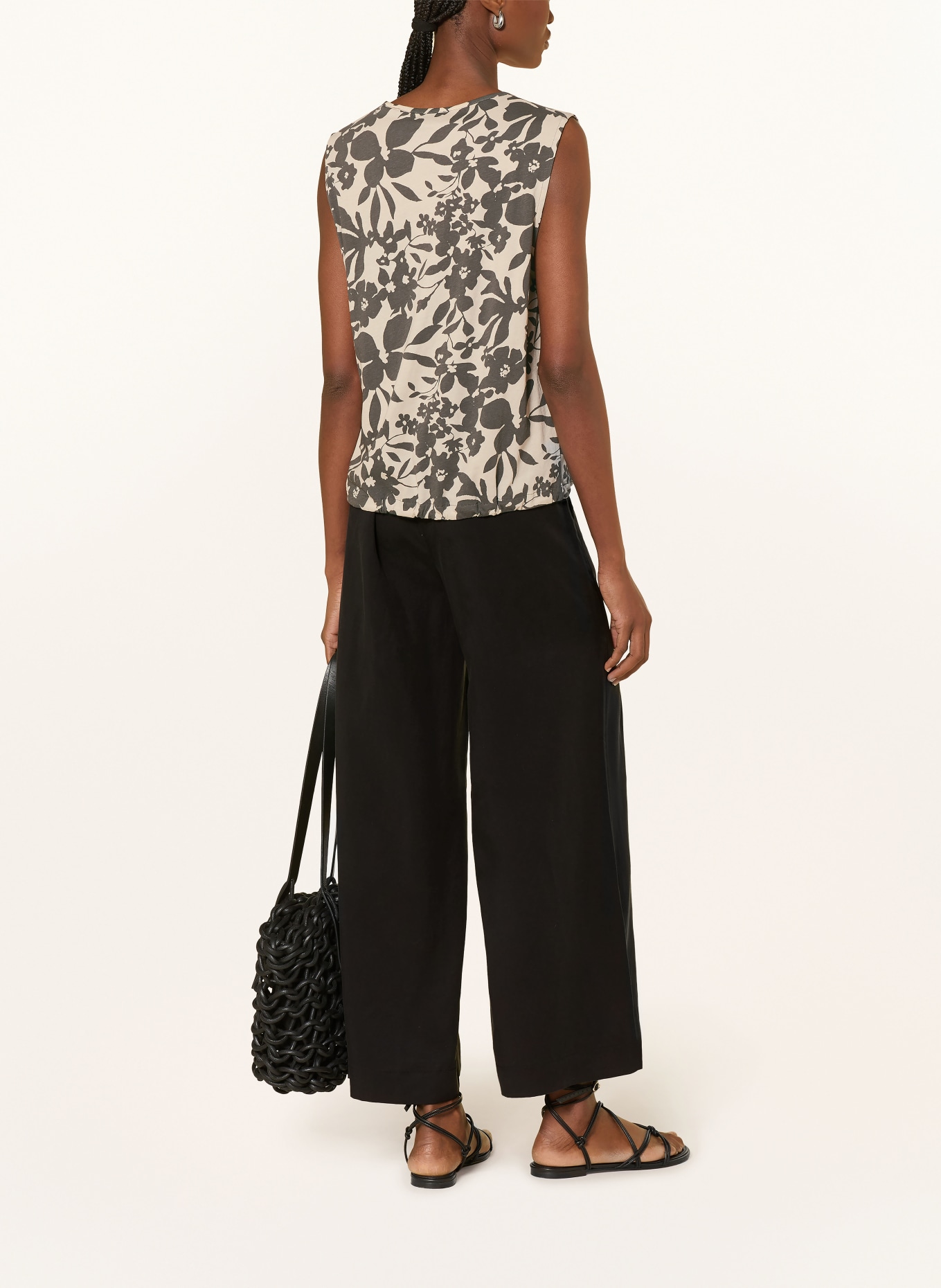 Marc O'Polo Jerseyový top: ŠEDÁ / KRÉMOVÁ