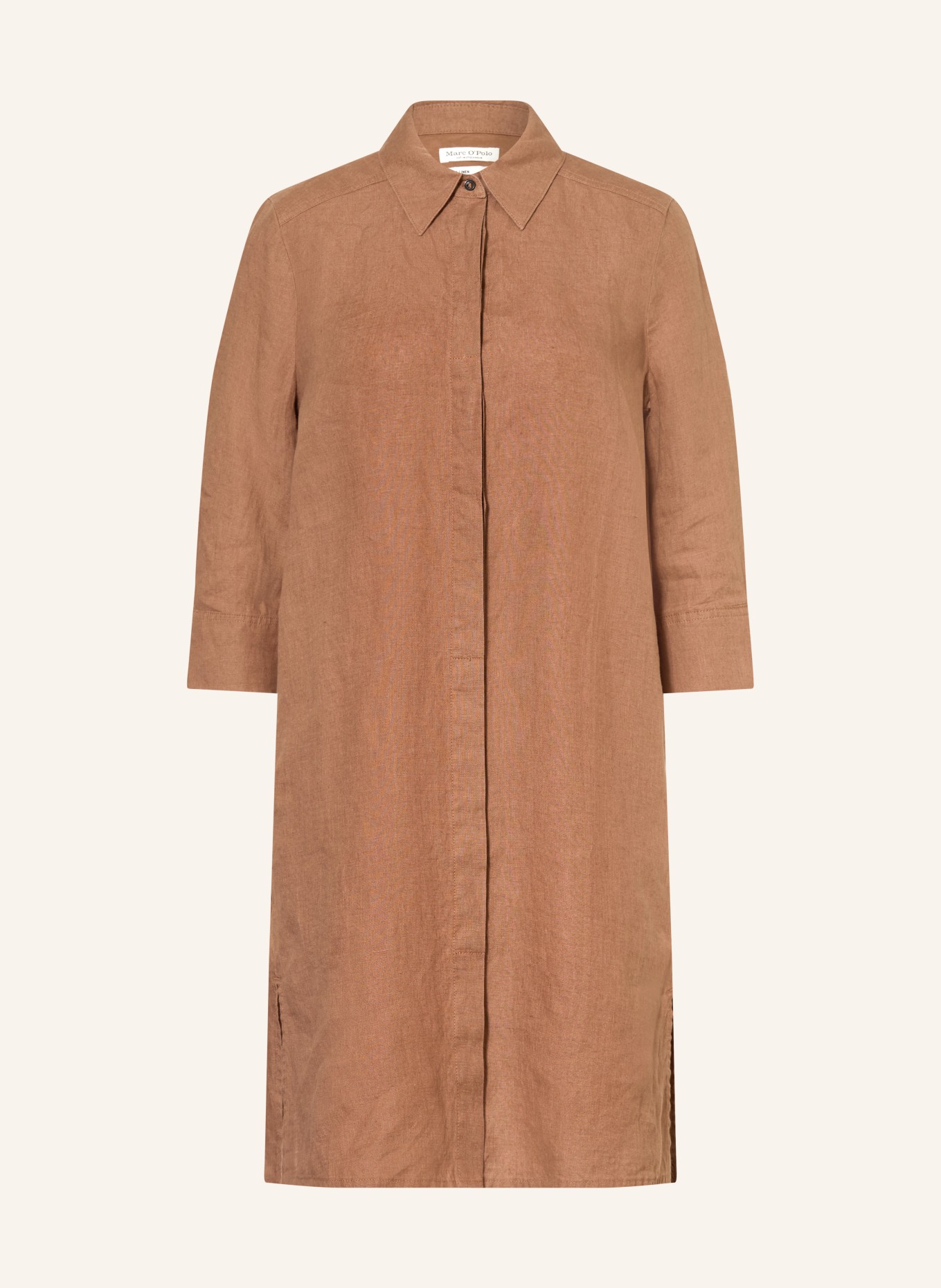 Marc O'Polo Linnen overhemdjurk: BRUIN