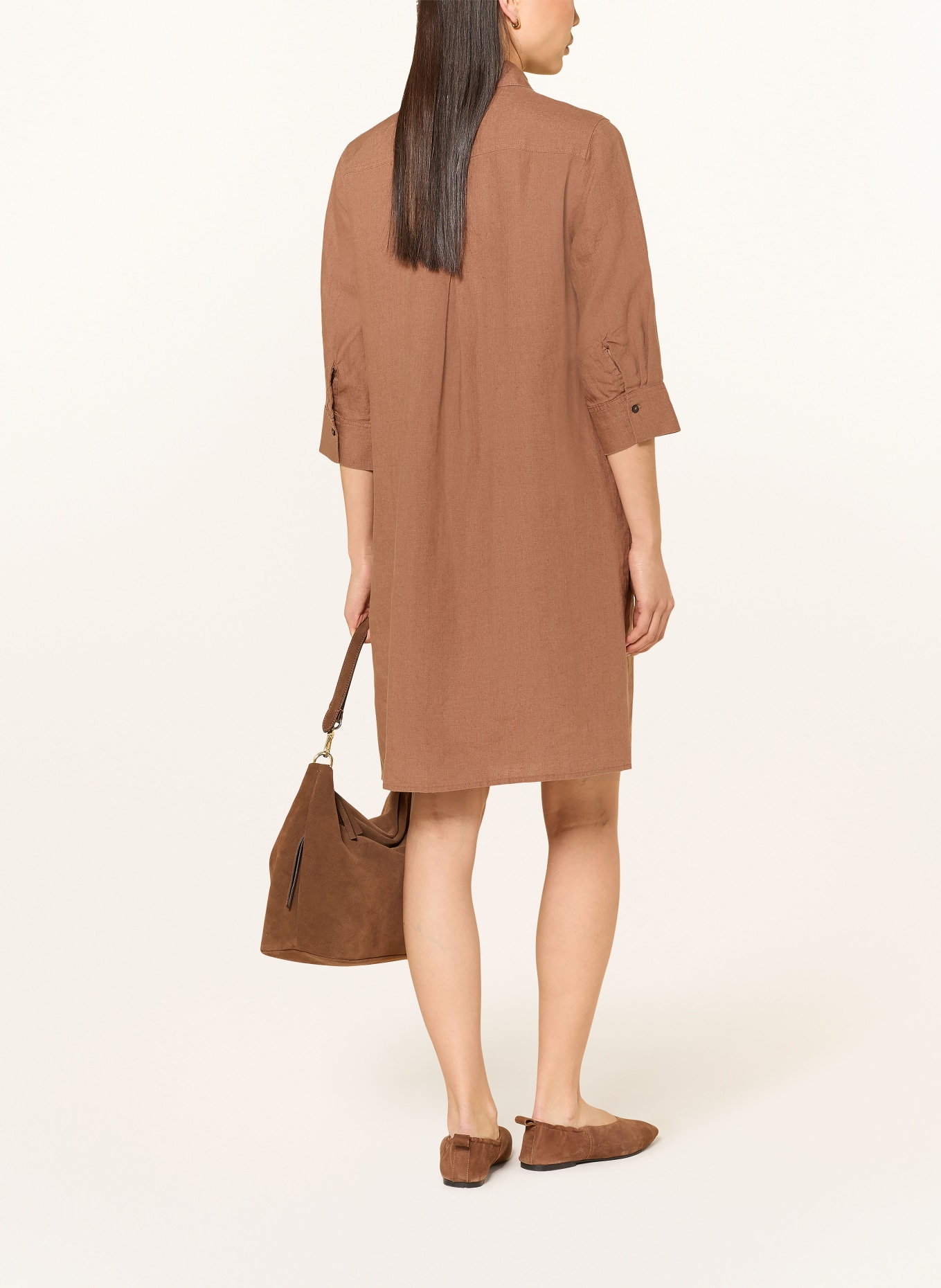 Marc O'Polo Linnen overhemdjurk: BRUIN