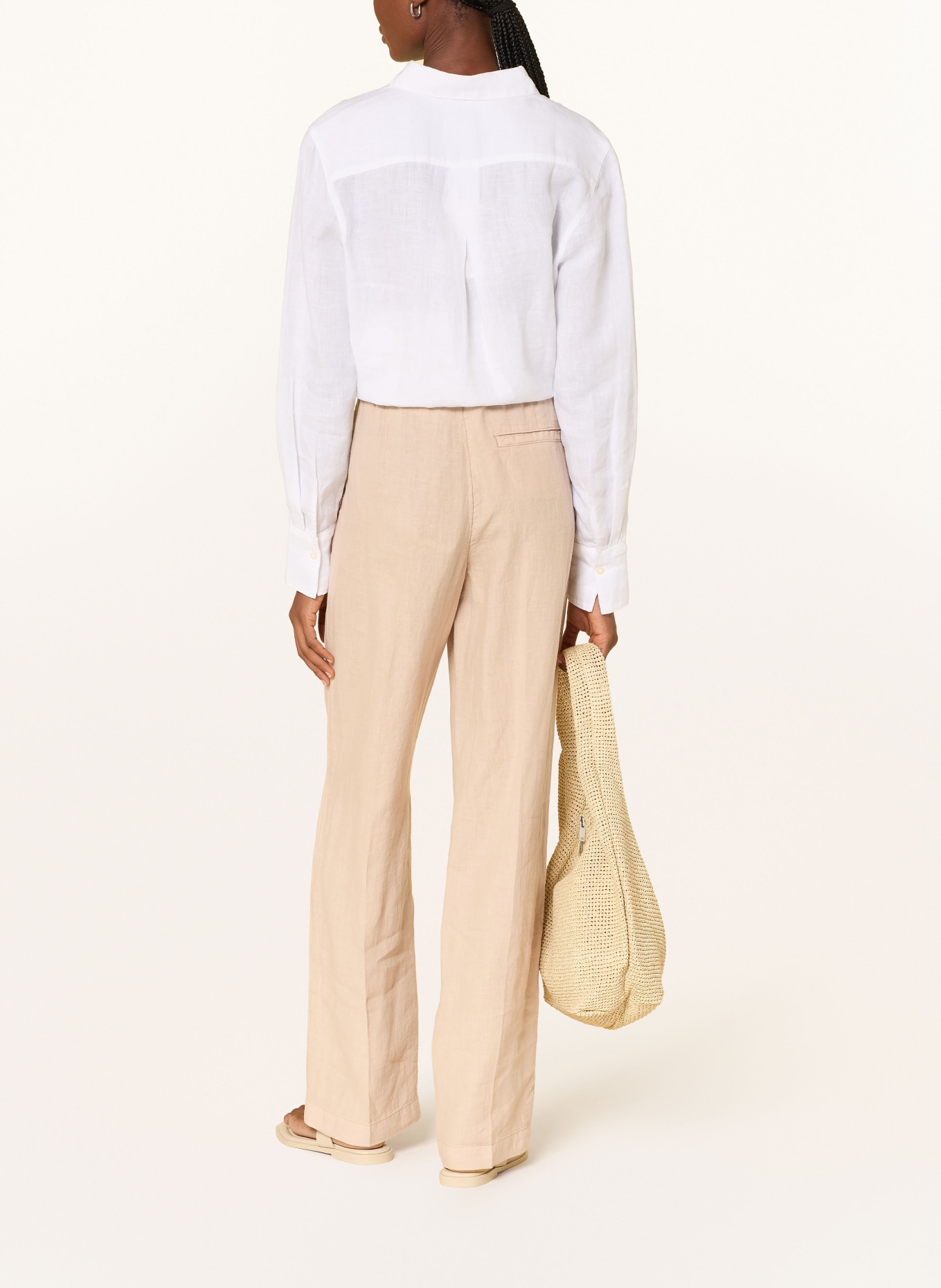 Marc O'Polo Marlenehose aus Leinen: BEIGE