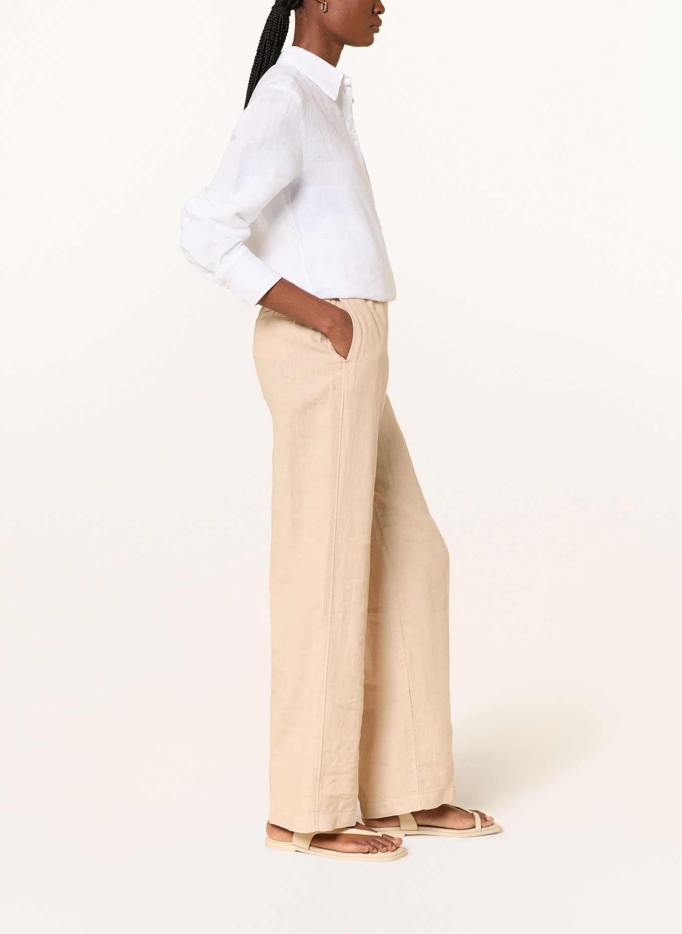 Marc O'Polo Marlenehose aus Leinen: BEIGE