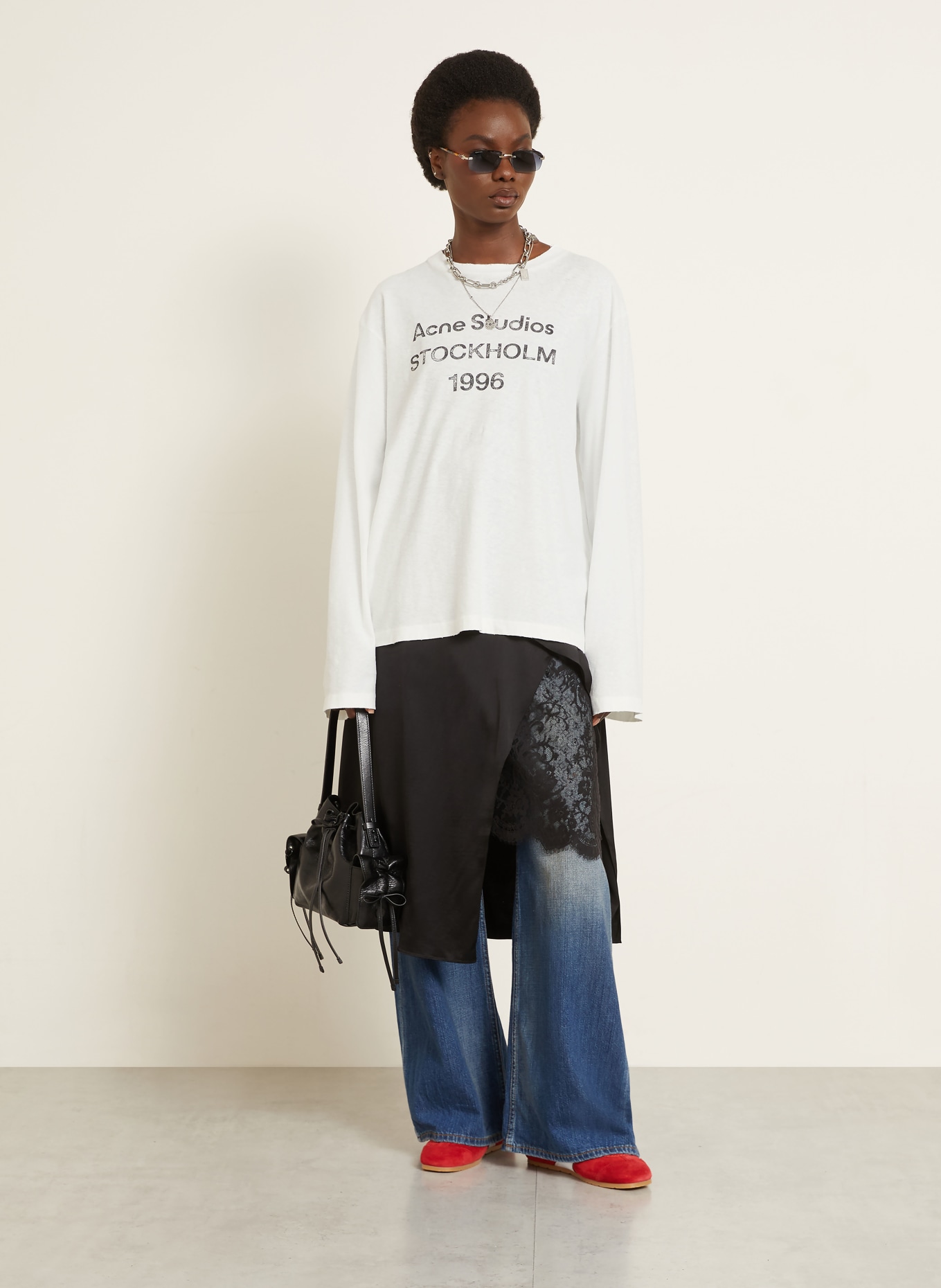 Acne Studios T-shirt à manches longues: BLANC