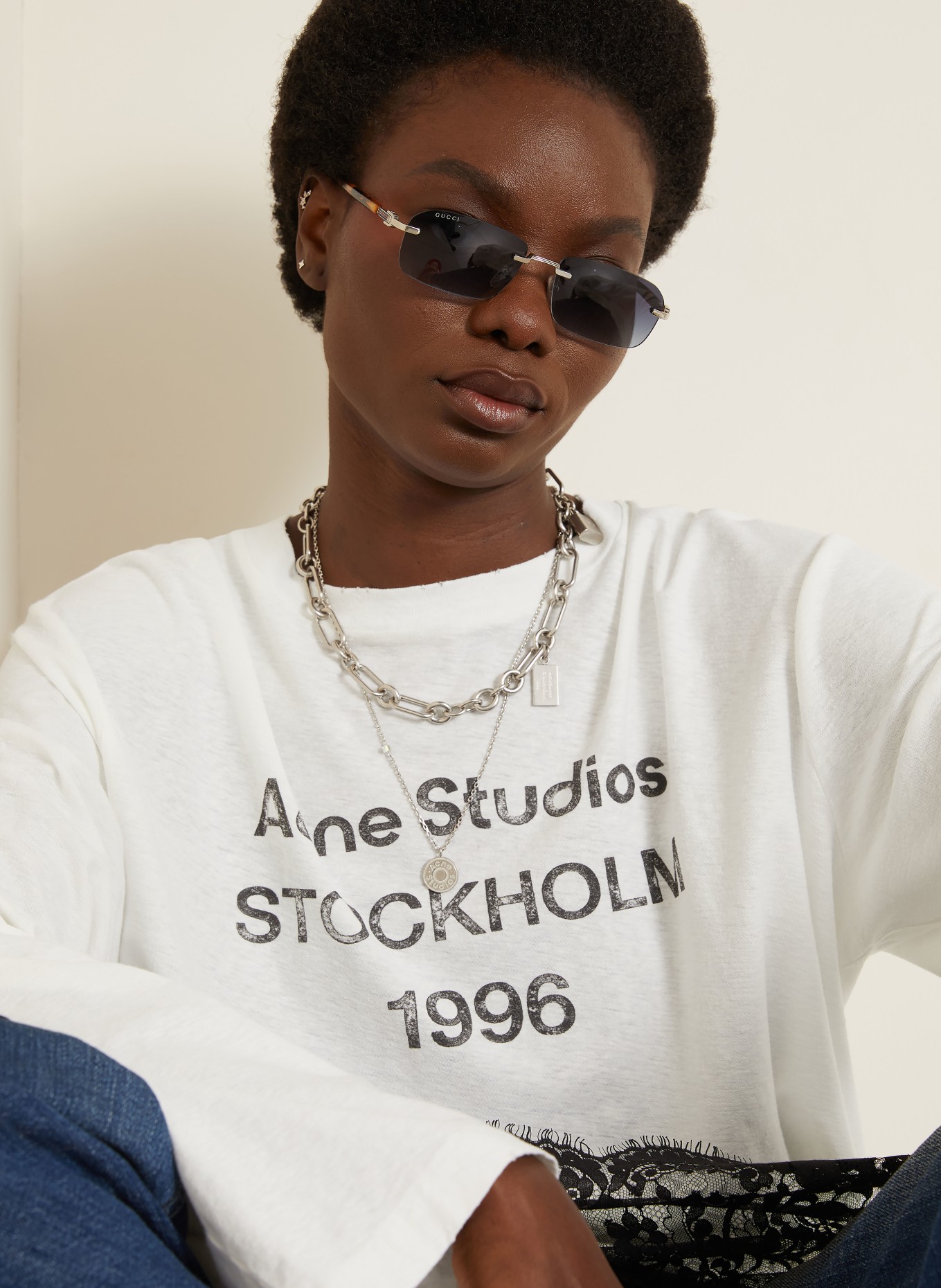 Acne Studios T-shirt à manches longues: BLANC