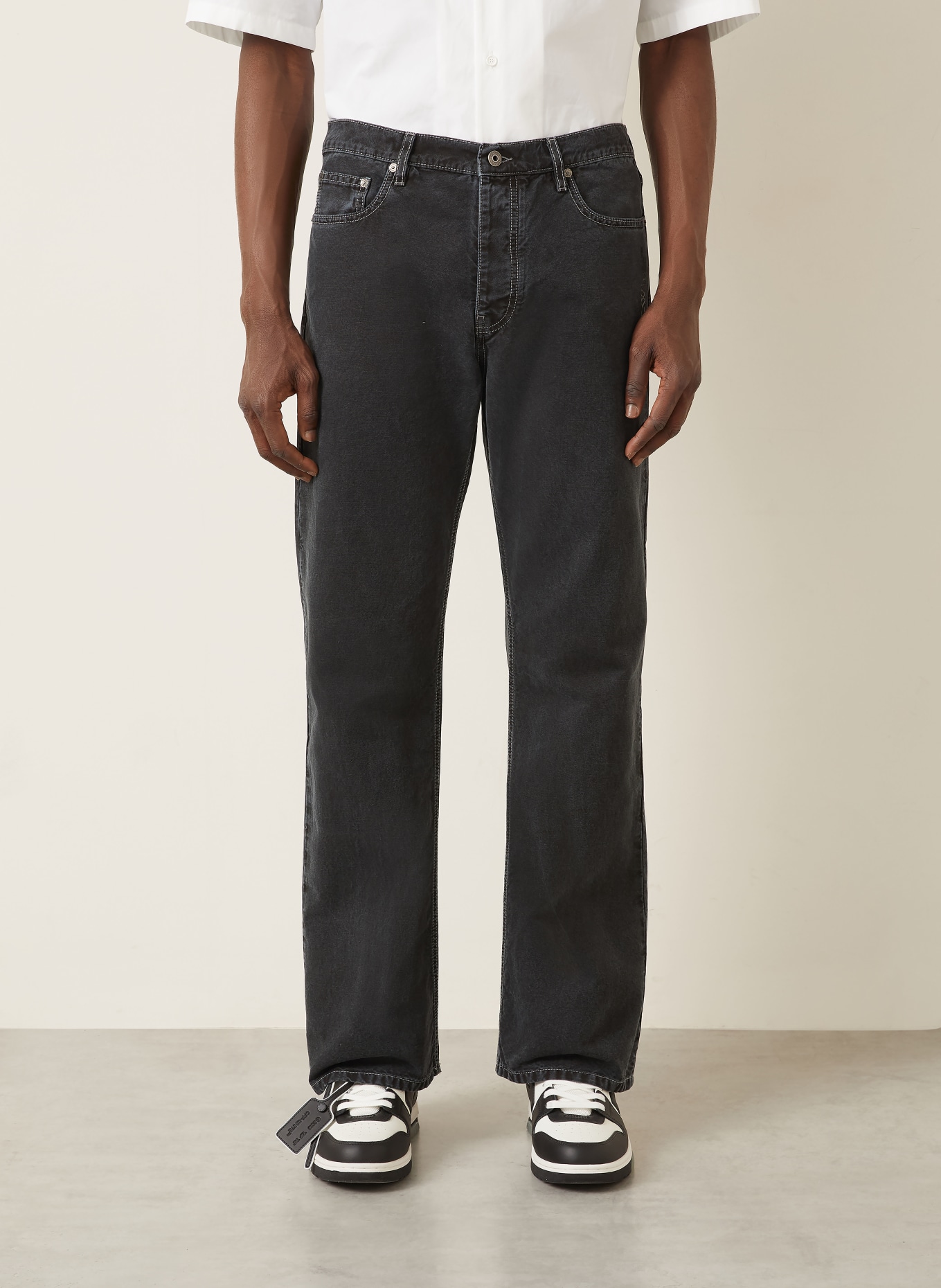 Off-White HALF ARROW Slim Relaxed Fit jeans: 0001 BLACK