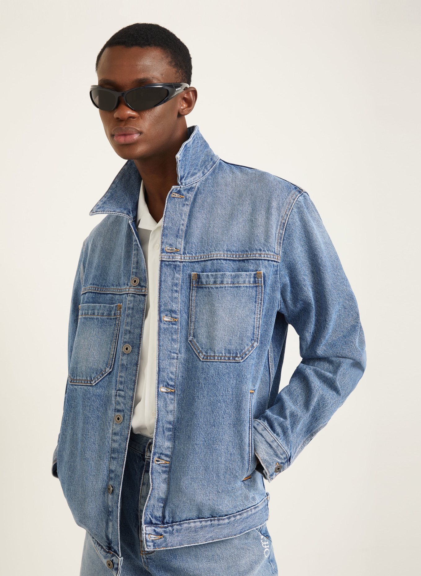 Off-White denim jacket: 400 LIGHT MEDIUM BLUE