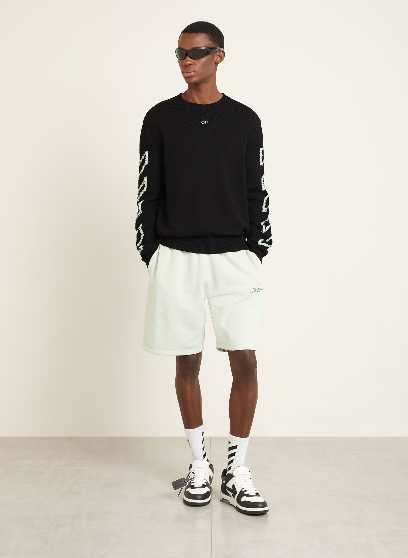 Off-White sweter: CZARNY / MIĘTOWY / BIAŁY