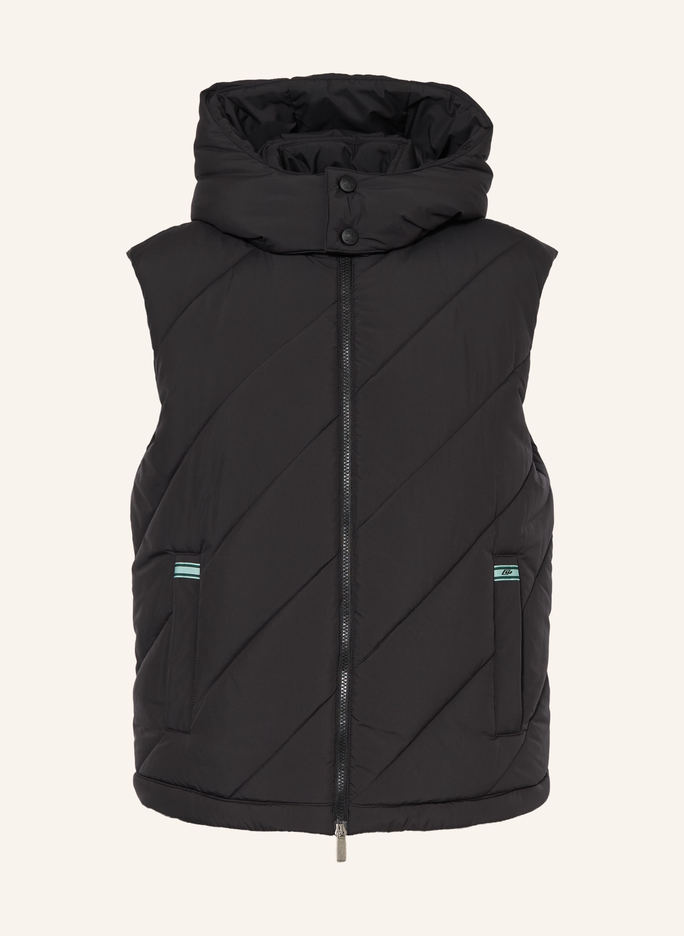 Off-White Quilted vest with detachable hood: BLACK