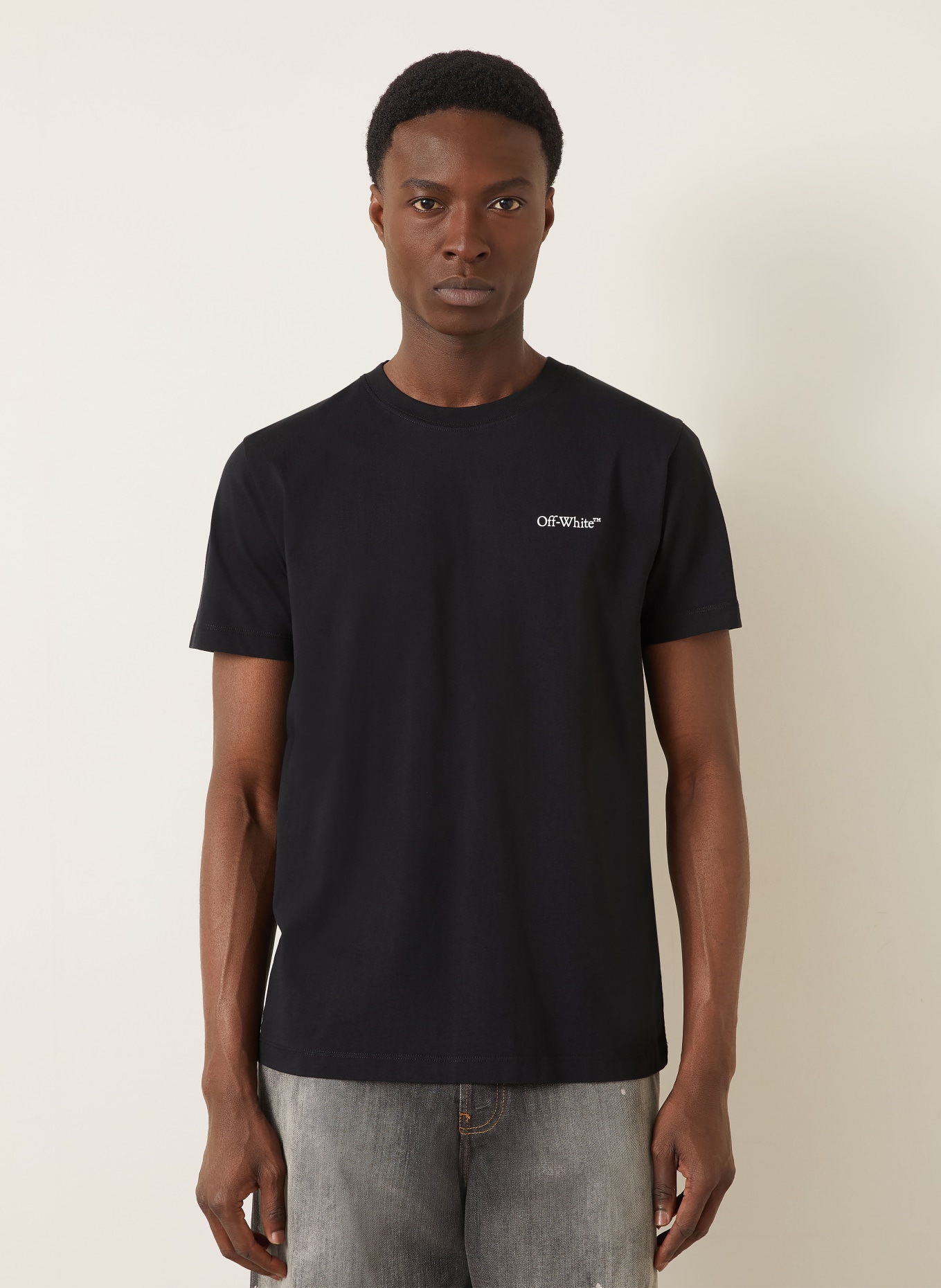 Off-White T-Shirt: SCHWARZ / GRAU