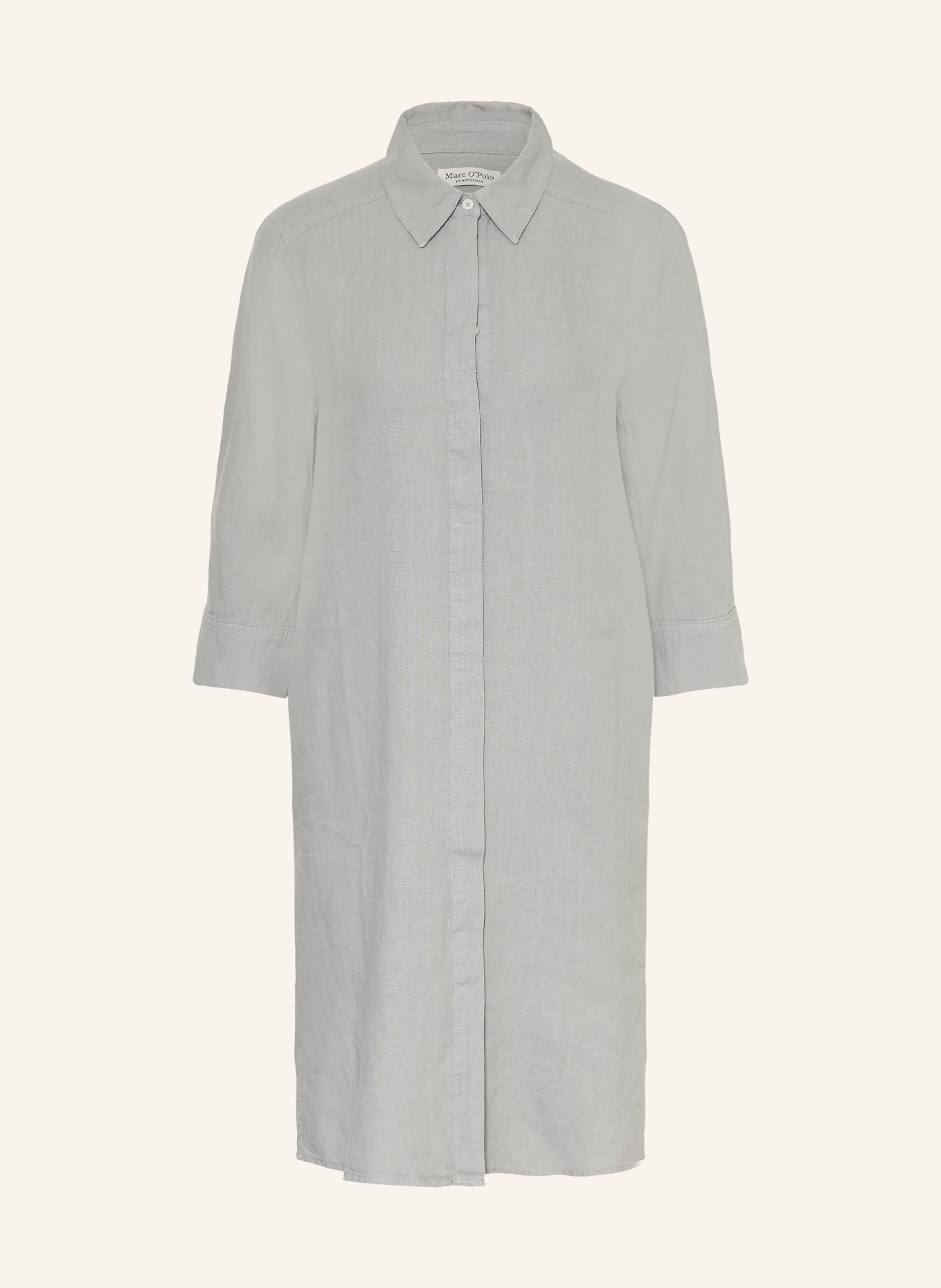 Marc O'Polo Linnen overhemdjurk met 3/4-mouwen: BLAUWGRIJS